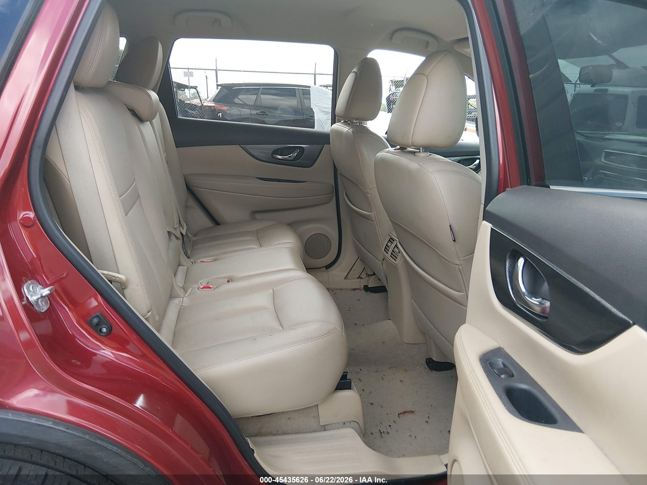 2015 Nissan Rogue Sl Red vin: 5N1AT2MT6FC869412