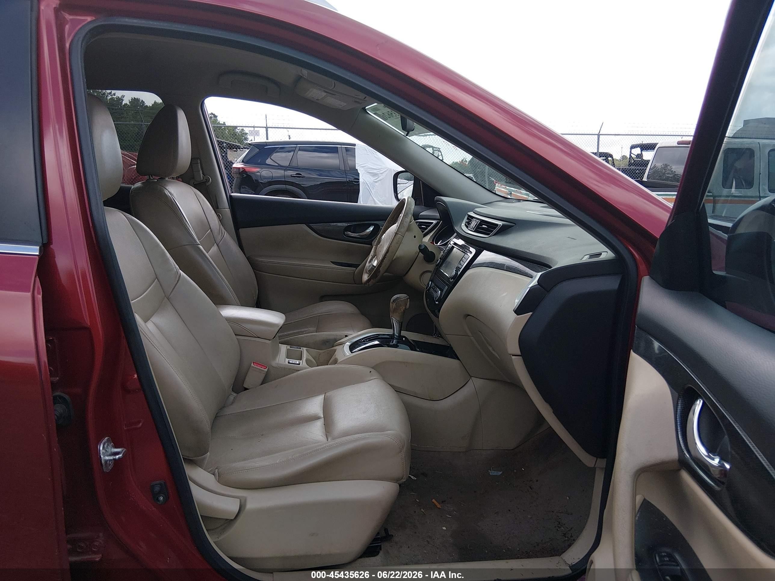 2015 Nissan Rogue Sl Red vin: 5N1AT2MT6FC869412