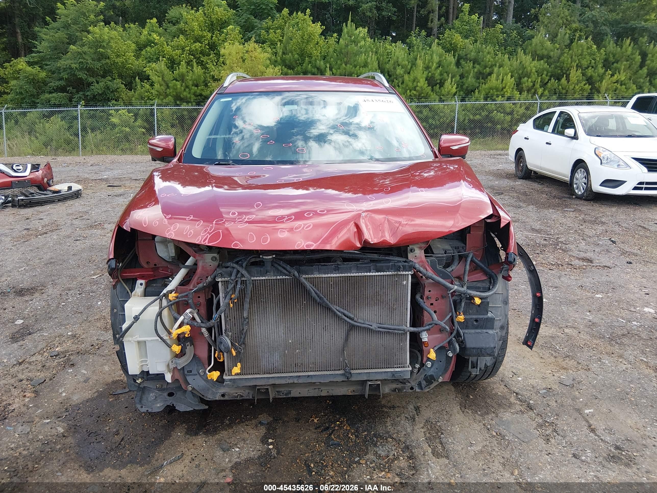 2015 Nissan Rogue Sl Red vin: 5N1AT2MT6FC869412