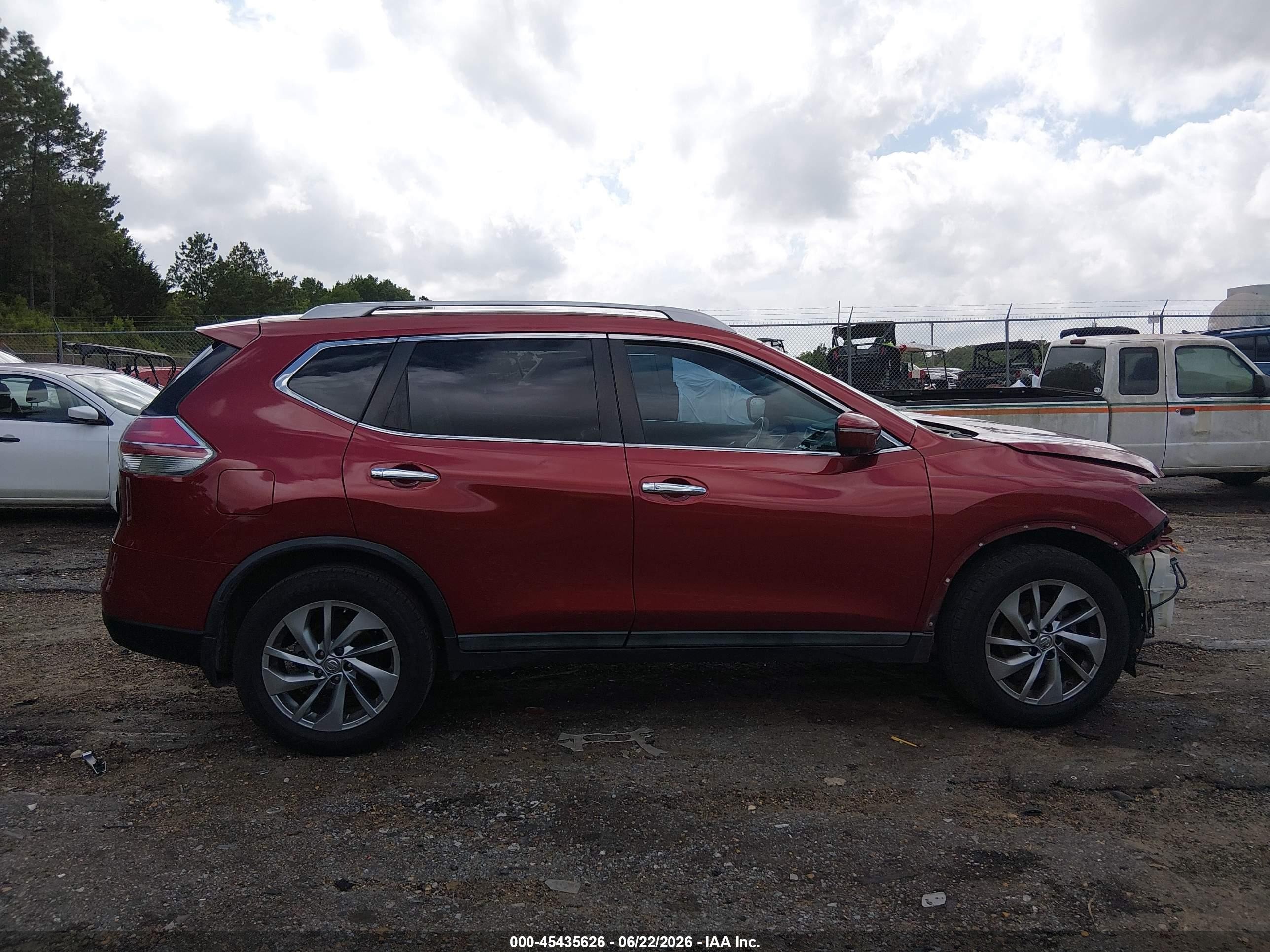 2015 Nissan Rogue Sl Red vin: 5N1AT2MT6FC869412