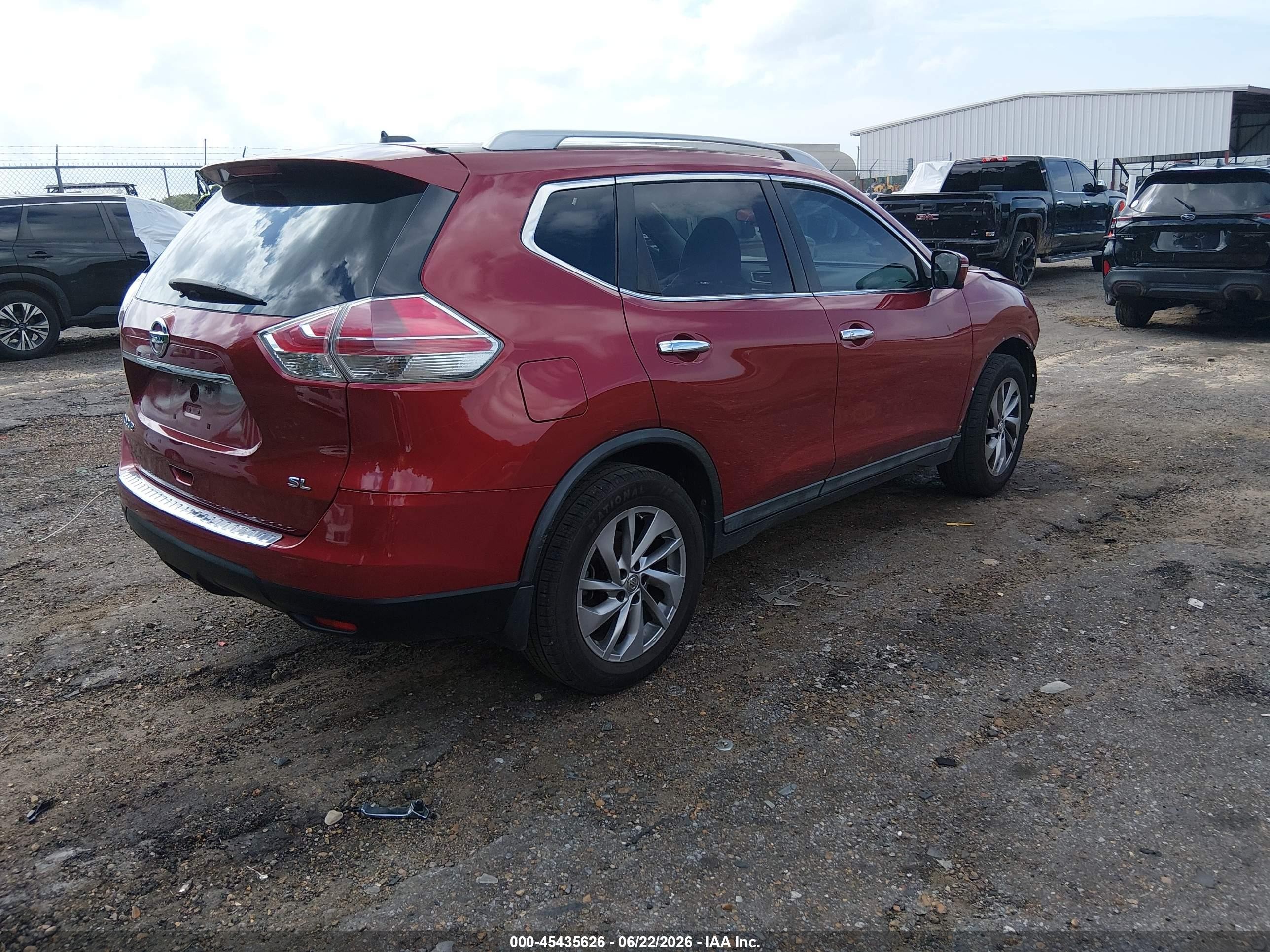 2015 Nissan Rogue Sl Red vin: 5N1AT2MT6FC869412