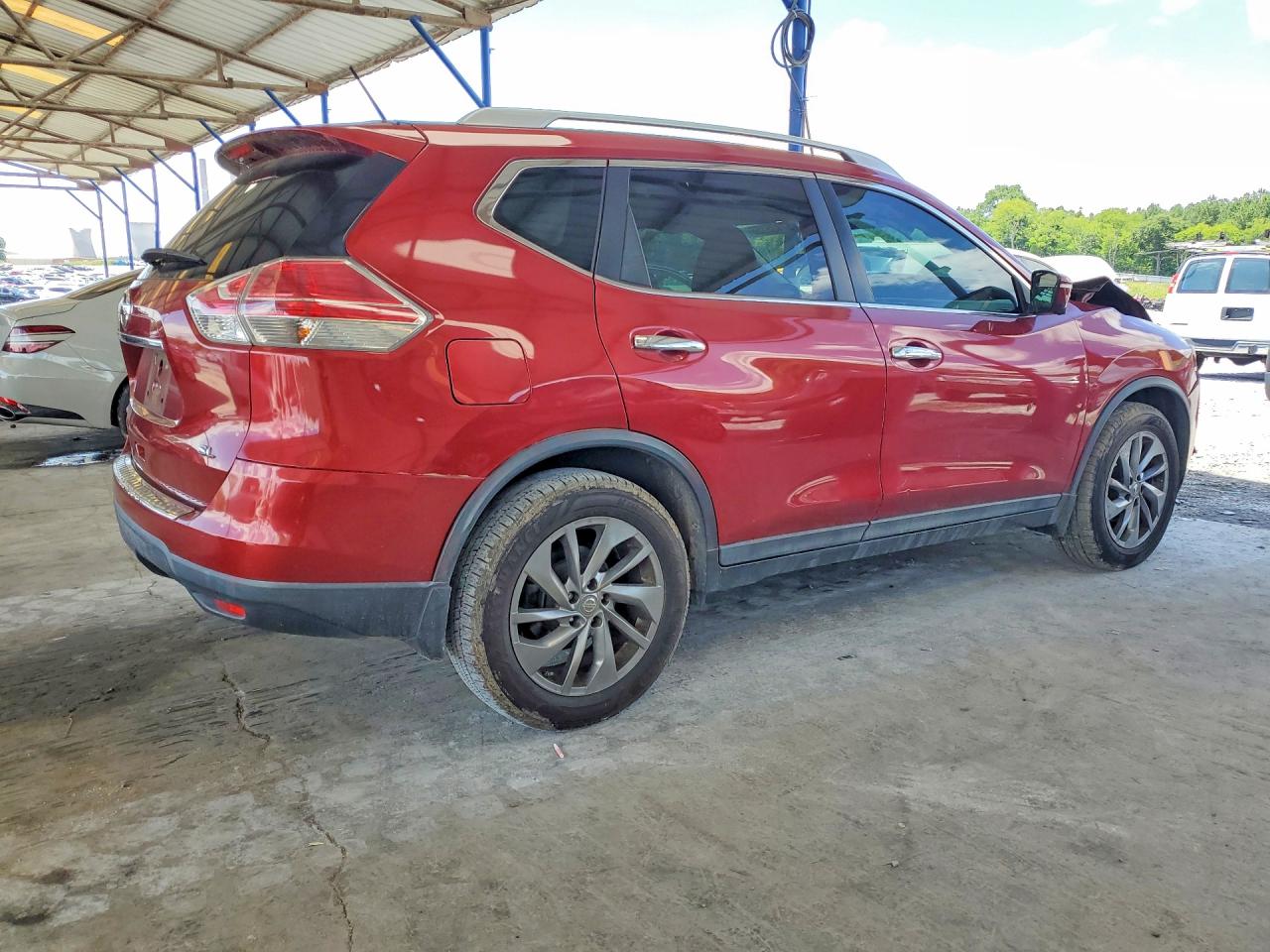2015 Nissan Rogue Sl Red vin: 5N1AT2MT6FC873346