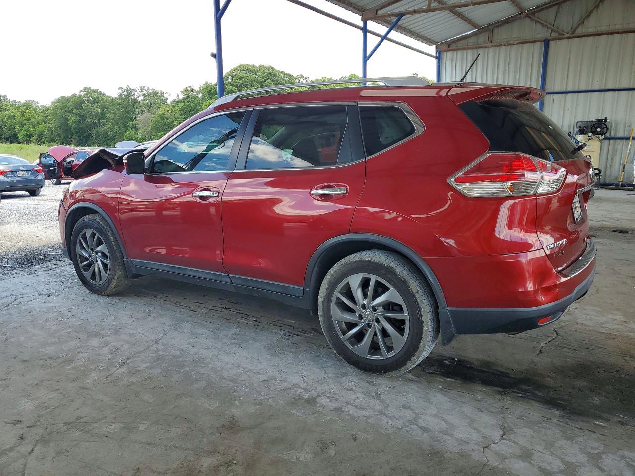 2015 Nissan Rogue Sl Red vin: 5N1AT2MT6FC873346