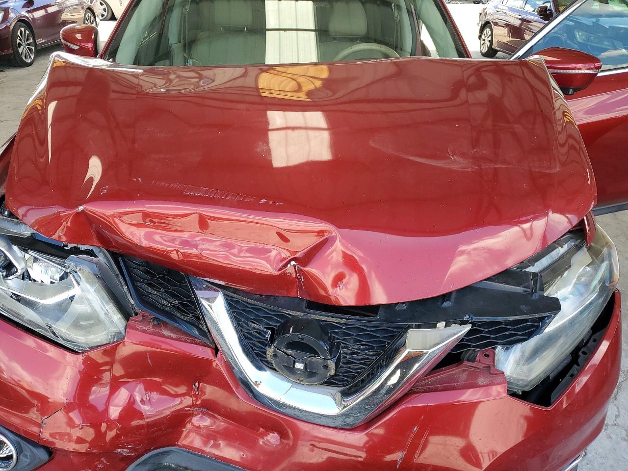 2015 Nissan Rogue Sl Red vin: 5N1AT2MT6FC873346