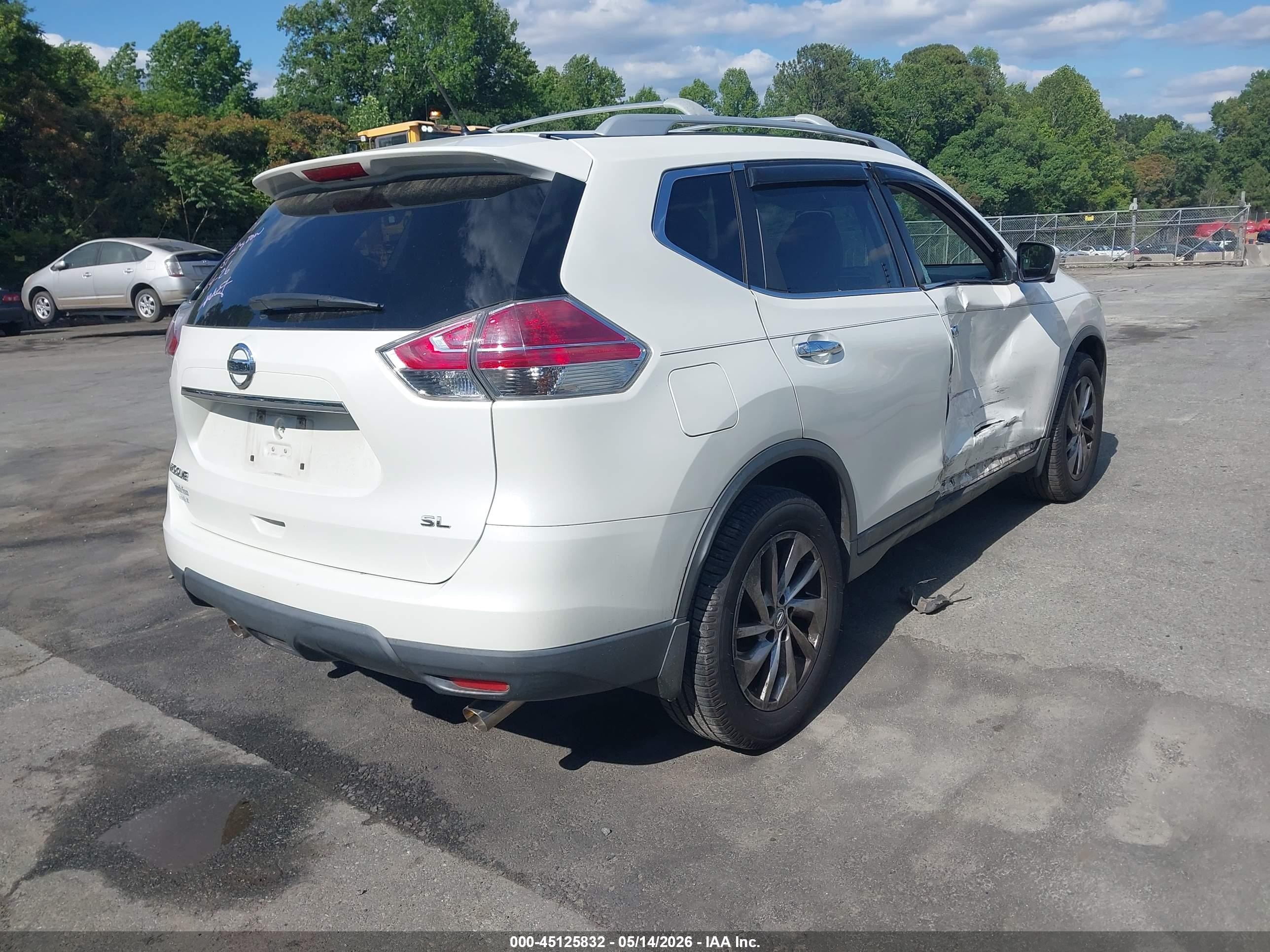 2015 Nissan Rogue Sl Белый vin: 5N1AT2MT6FC880376
