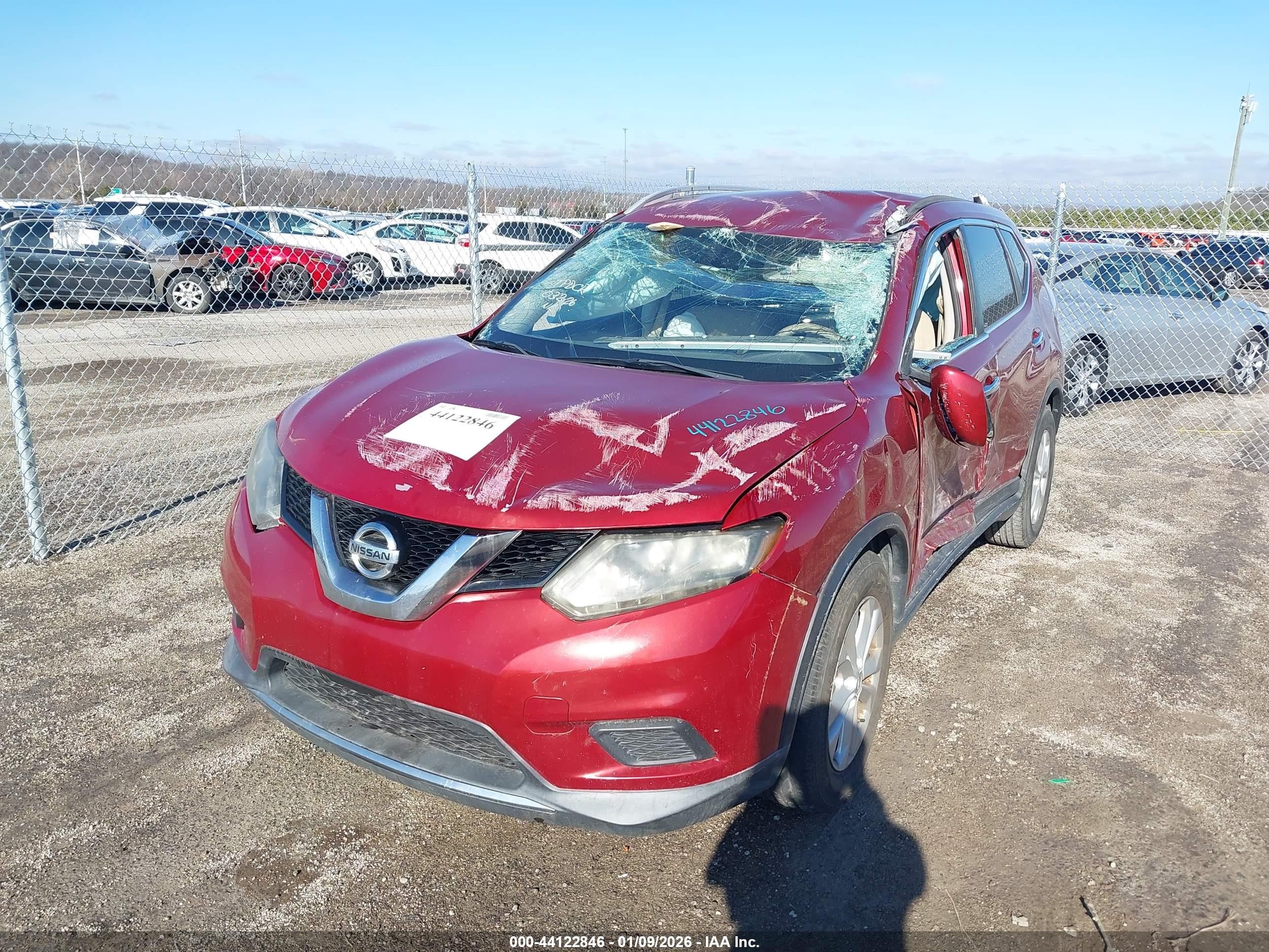 2014 Nissan Rogue Sv Red vin: 5N1AT2MT7EC751318