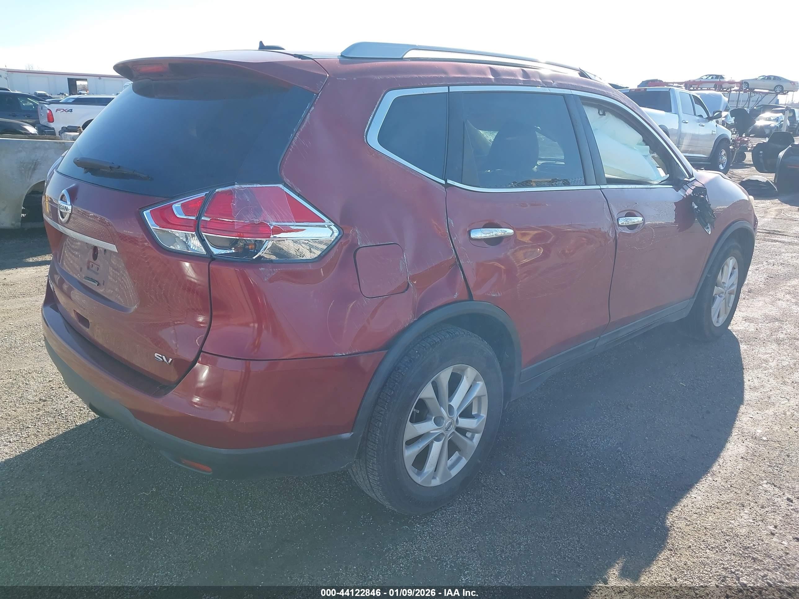 2014 Nissan Rogue Sv Red vin: 5N1AT2MT7EC751318