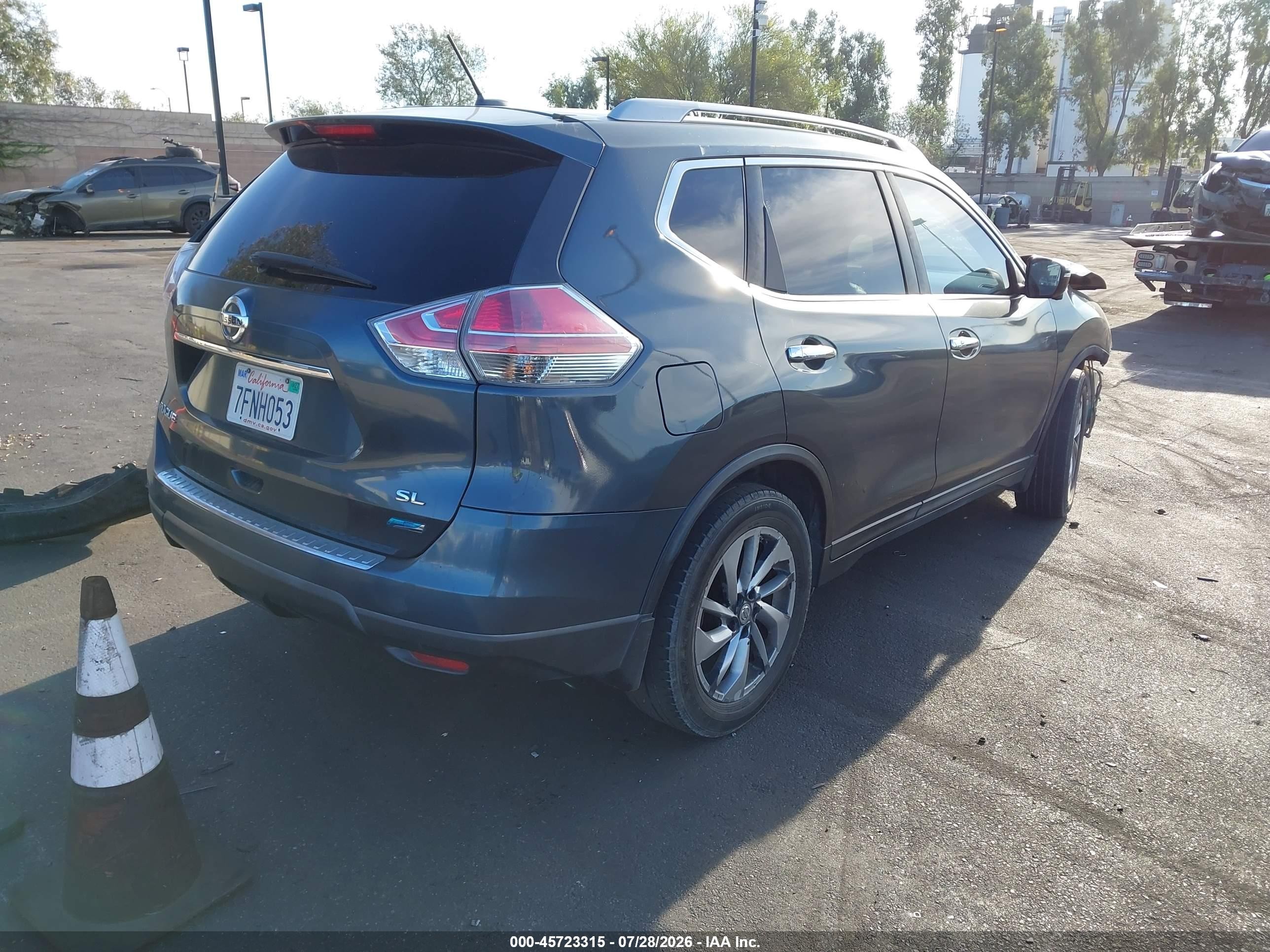 2014 Nissan Rogue Sl Green vin: 5N1AT2MT7EC791012