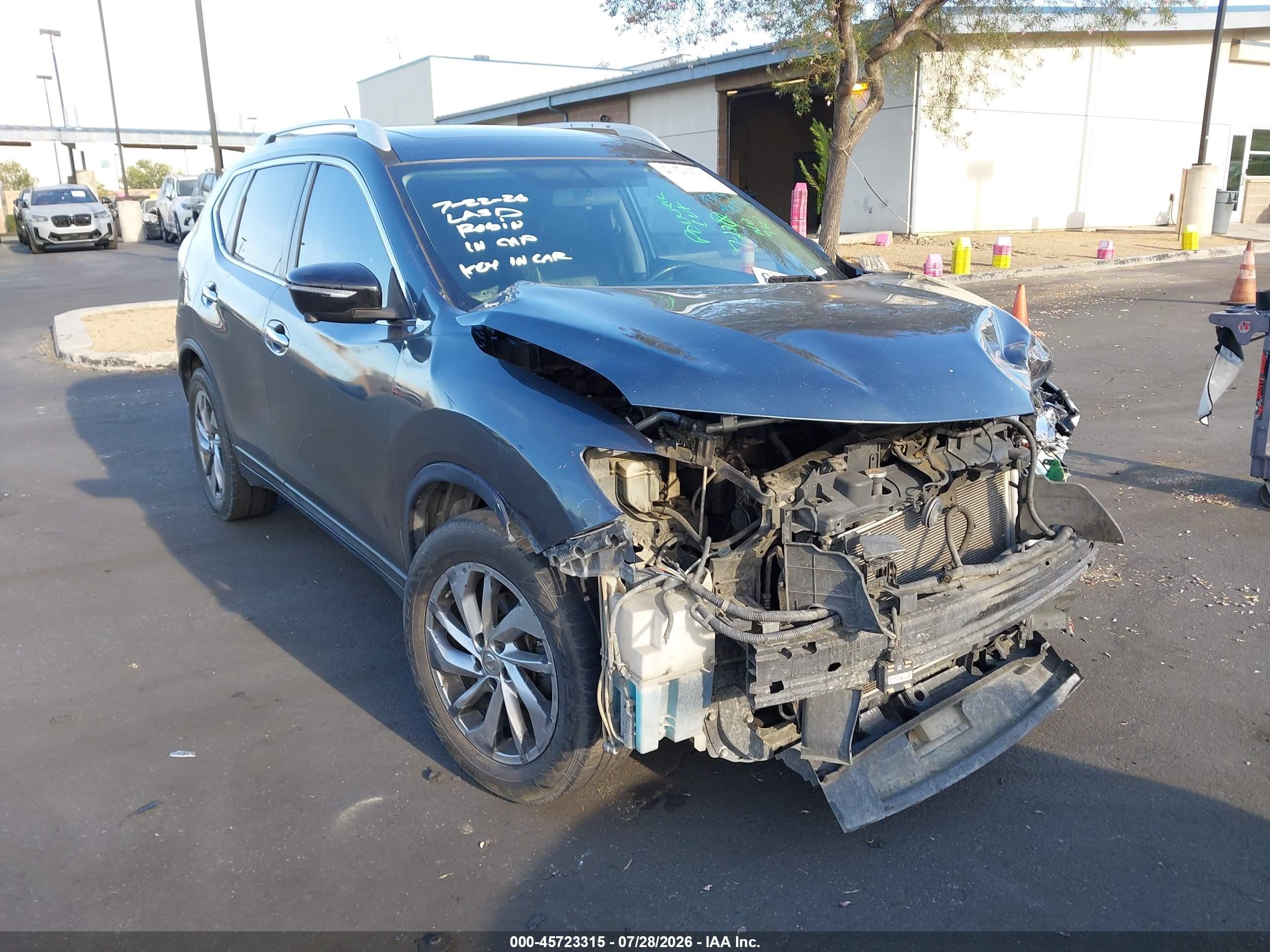 2014 Nissan Rogue Sl Green vin: 5N1AT2MT7EC791012