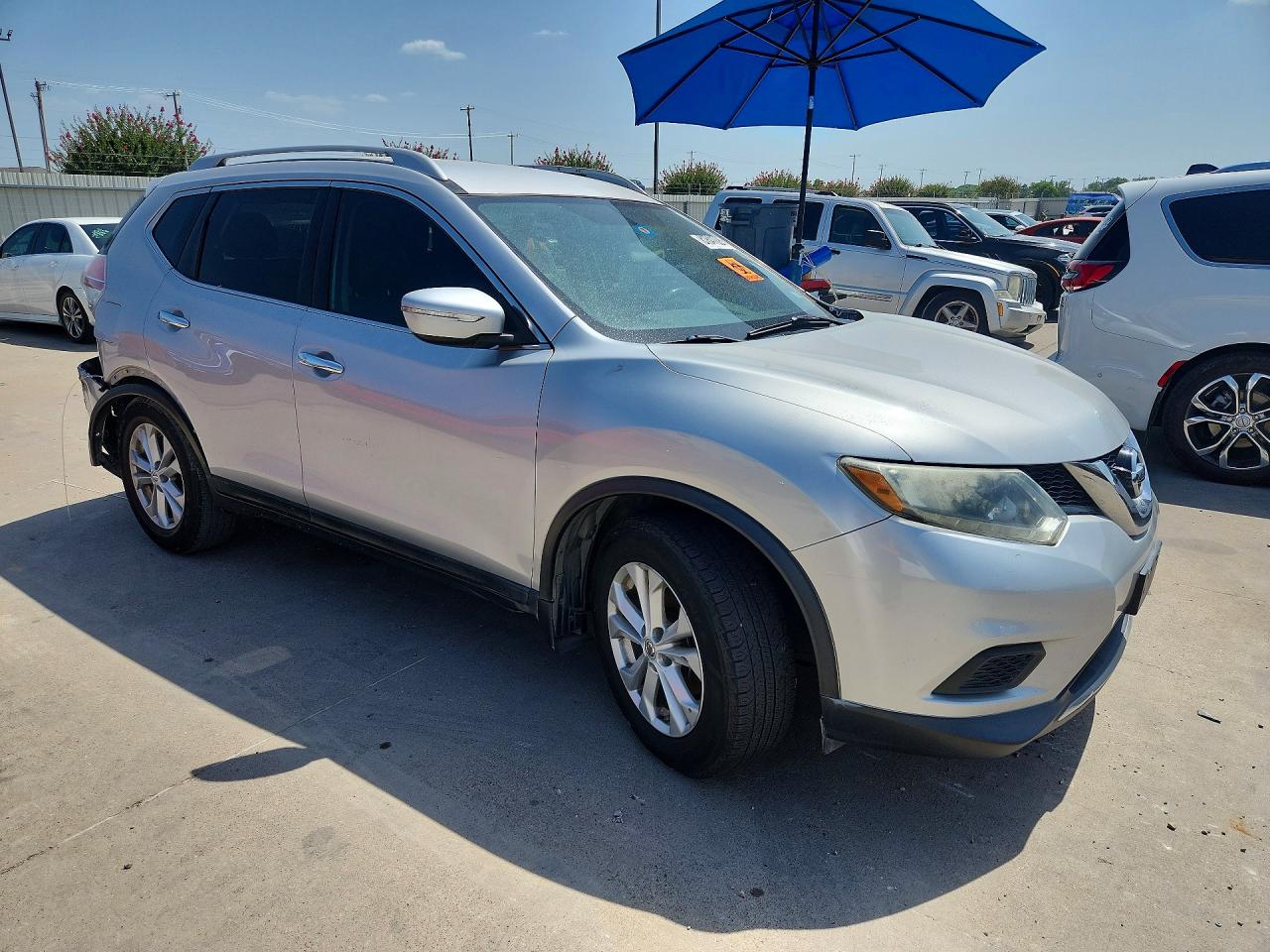2014 Nissan Rogue Sv Silver vin: 5N1AT2MT7EC812604