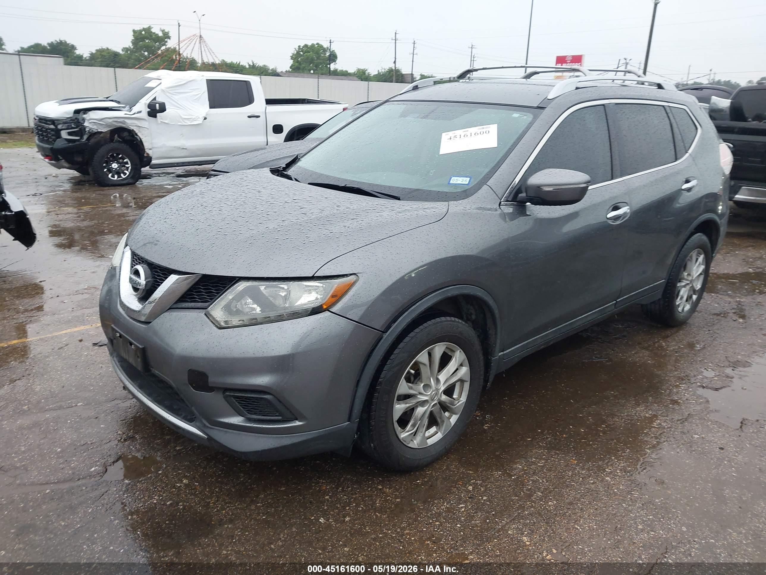 2014 Nissan Rogue Sv Gray vin: 5N1AT2MT7EC814787