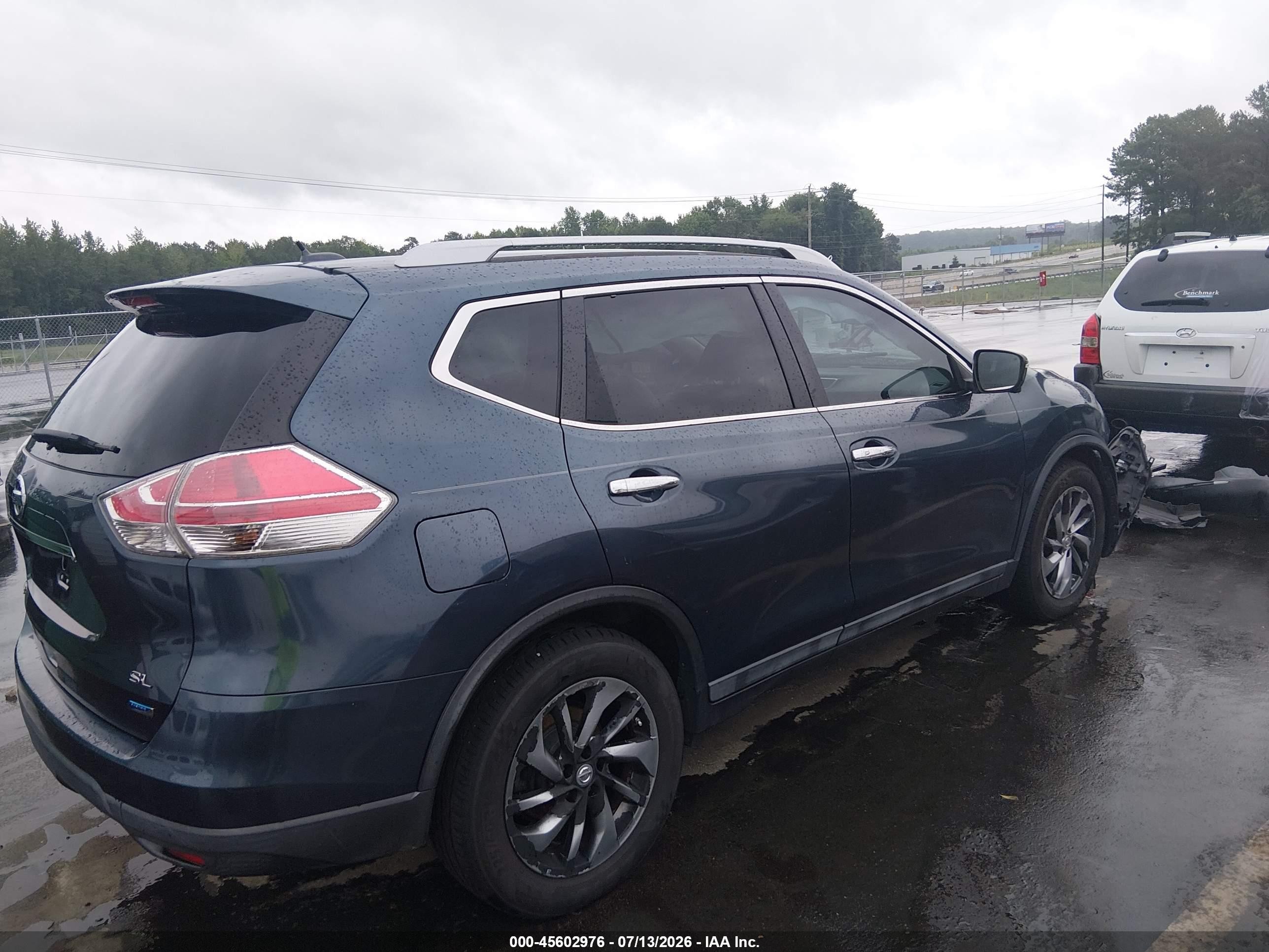 2014 Nissan Rogue Sl Blue vin: 5N1AT2MT7EC861009