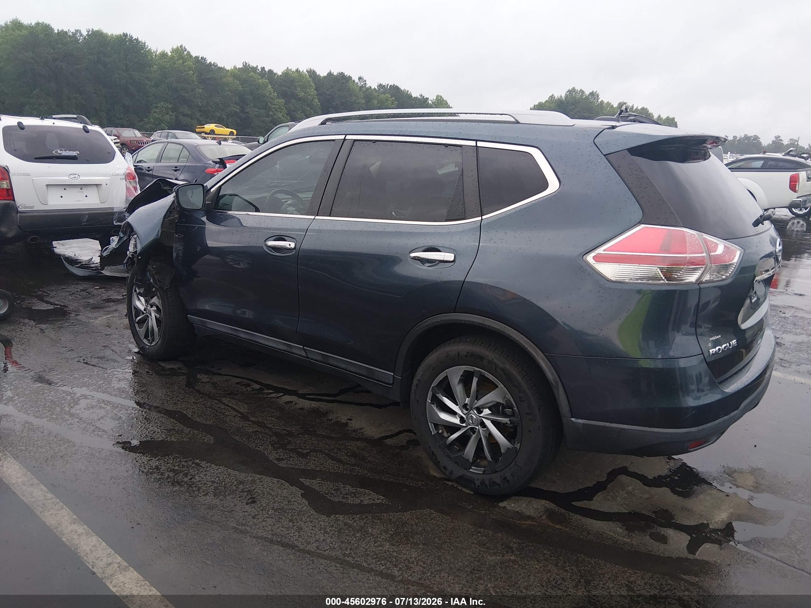 2014 Nissan Rogue Sl Blue vin: 5N1AT2MT7EC861009