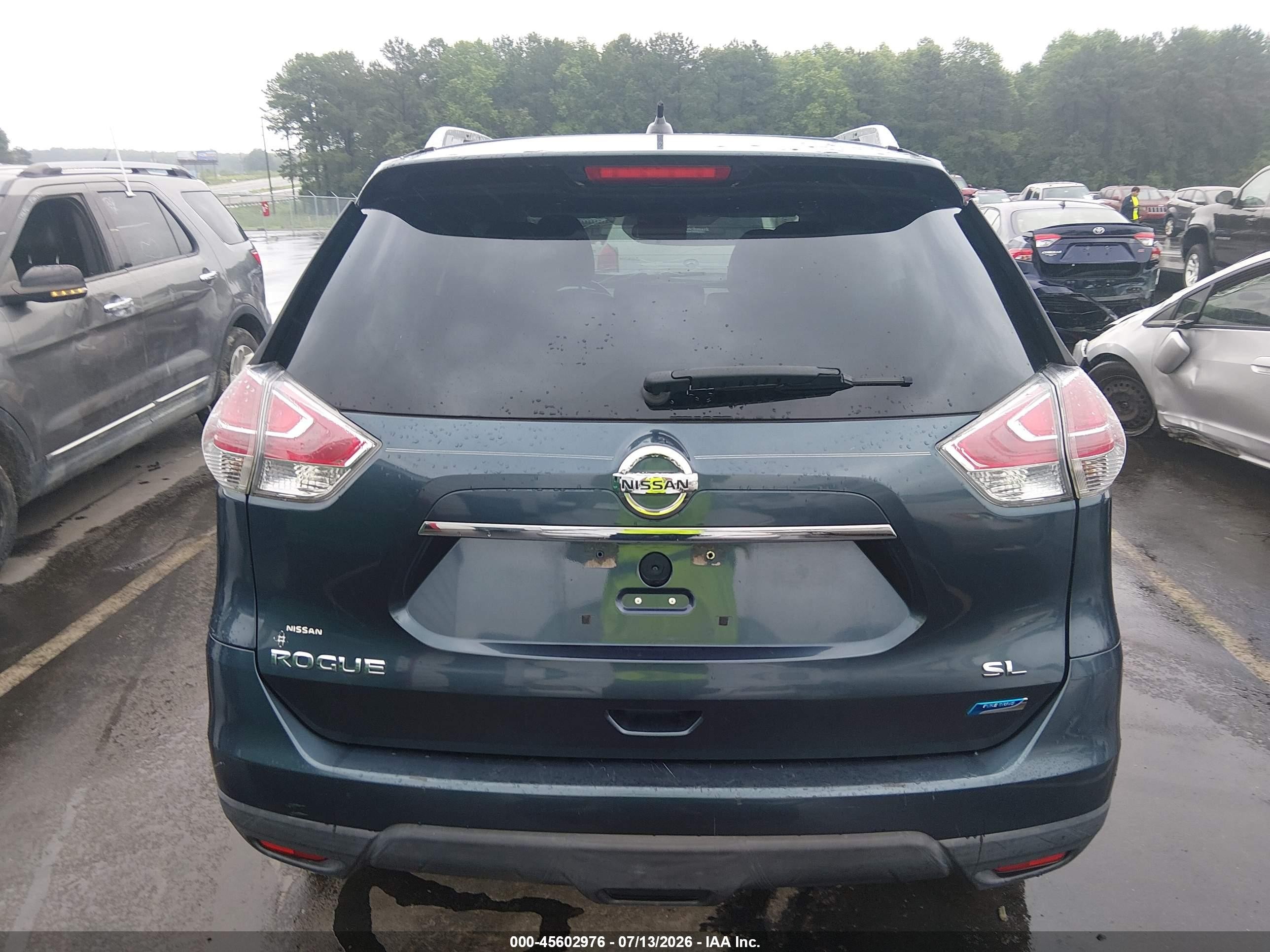2014 Nissan Rogue Sl Blue vin: 5N1AT2MT7EC861009