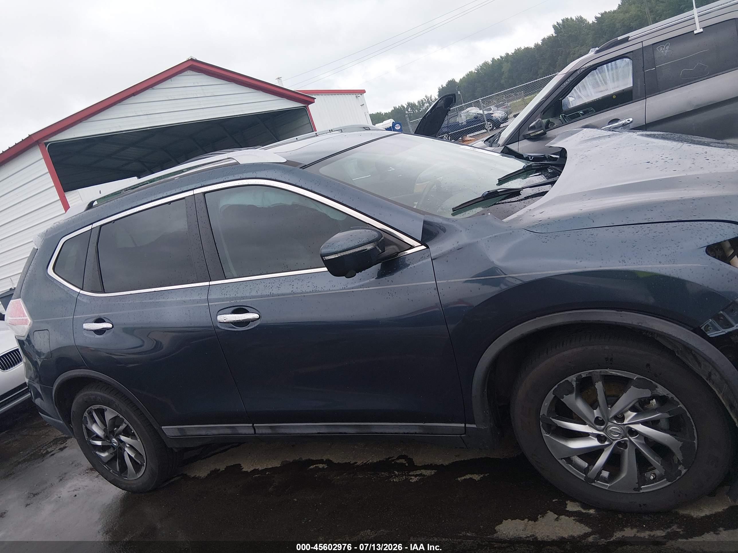 2014 Nissan Rogue Sl Blue vin: 5N1AT2MT7EC861009