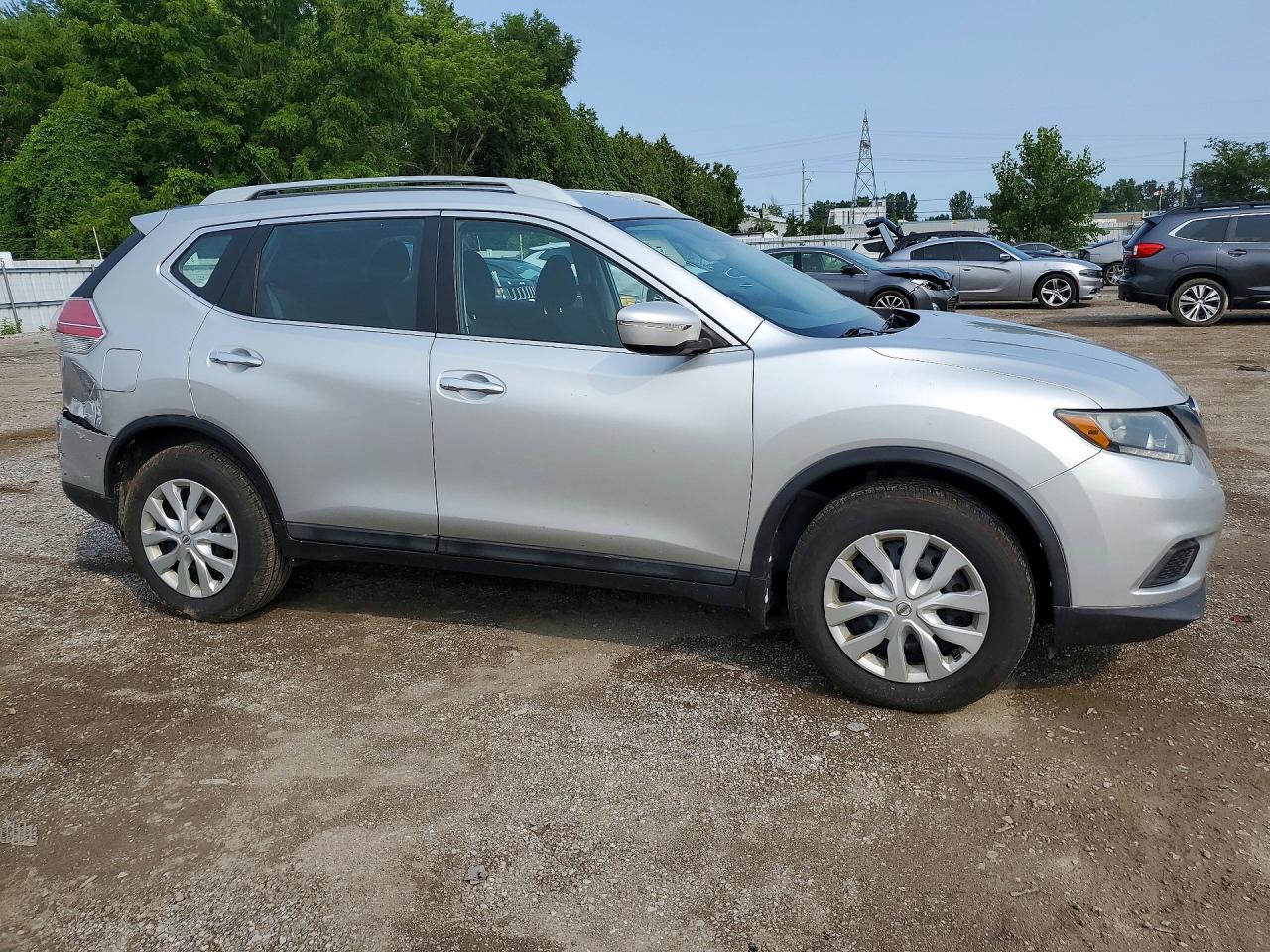 2014 Nissan Rogue S Silver vin: 5N1AT2MT7EC863925