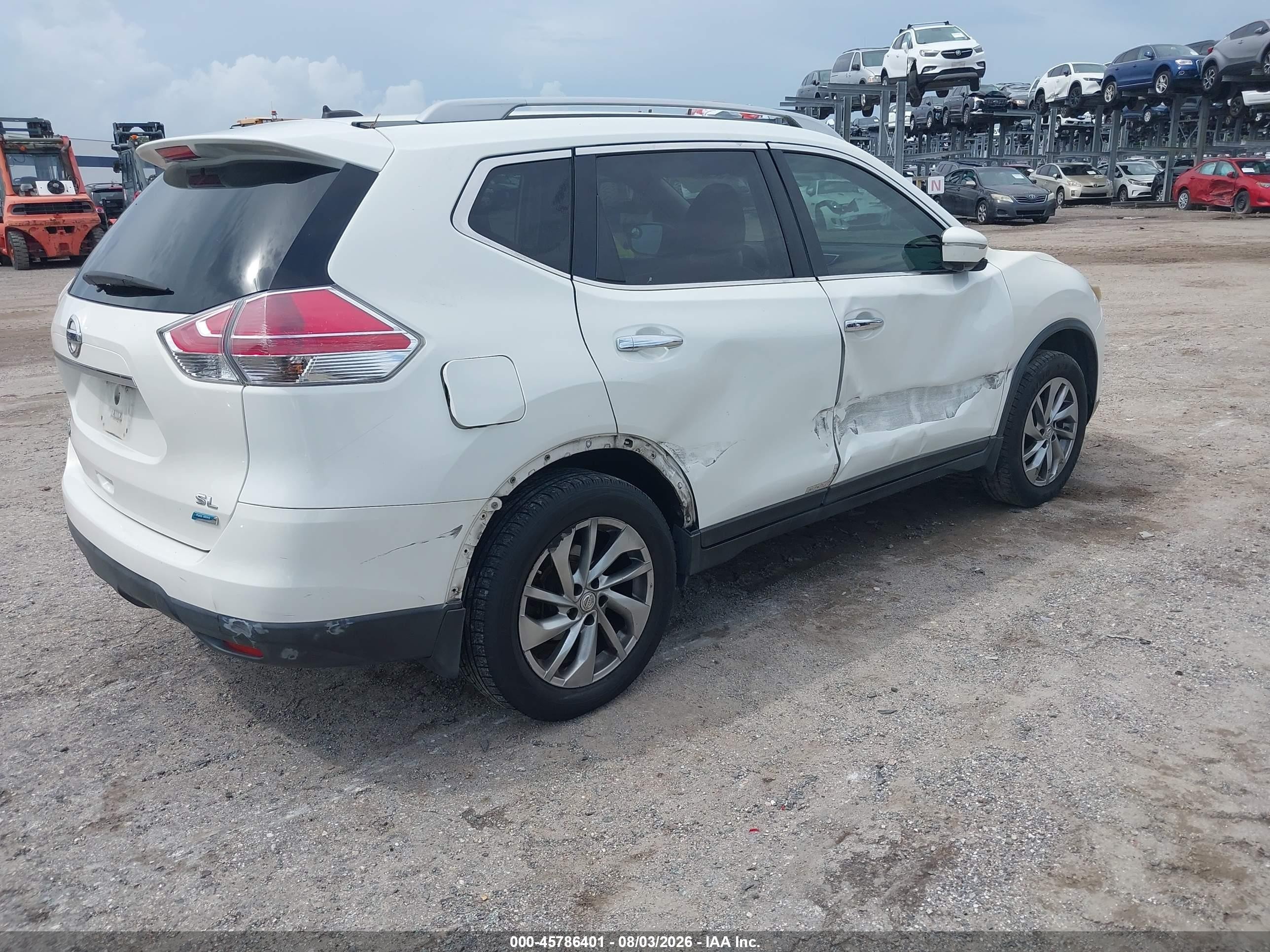 2014 Nissan Rogue Sl White vin: 5N1AT2MT7EC866355