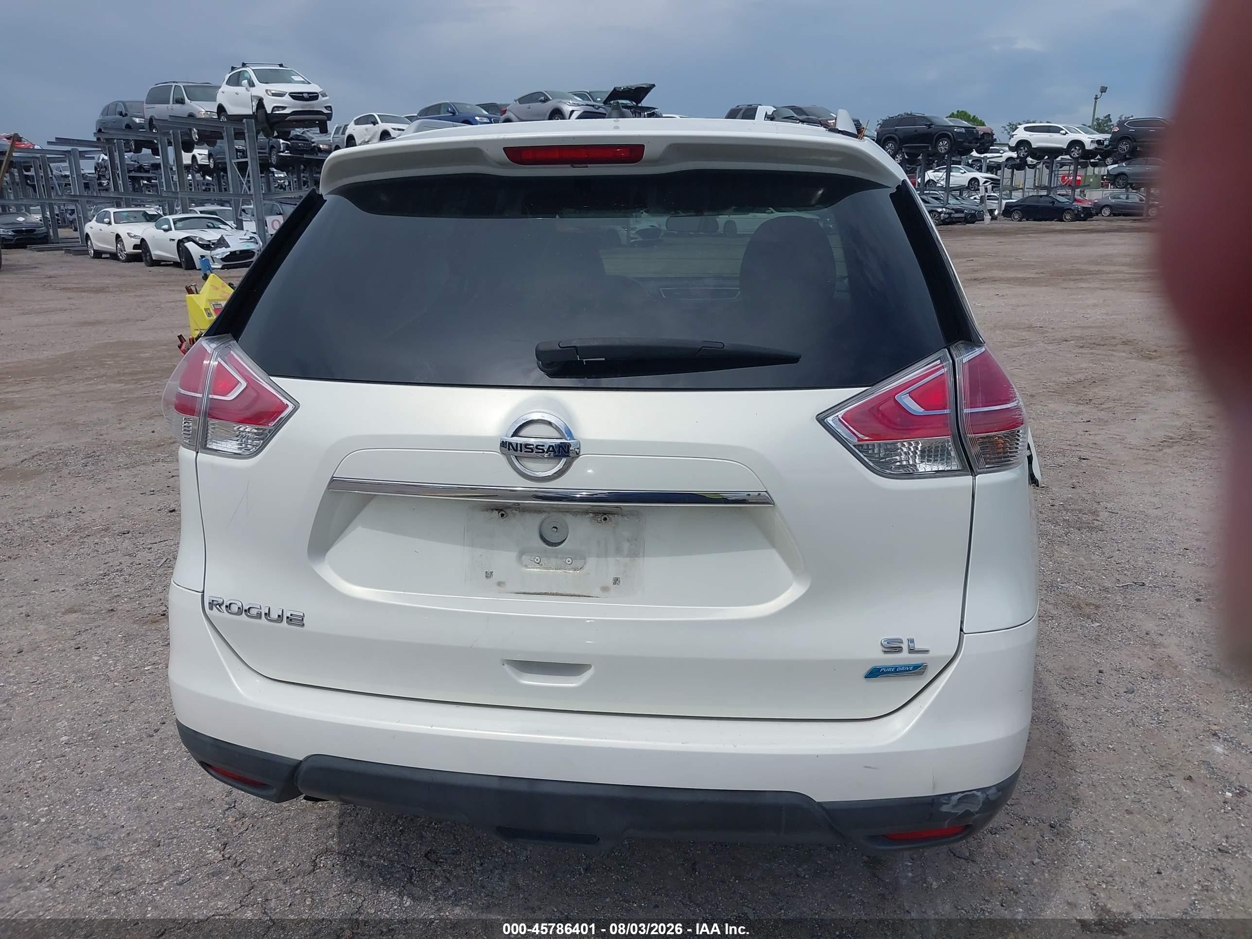 2014 Nissan Rogue Sl White vin: 5N1AT2MT7EC866355