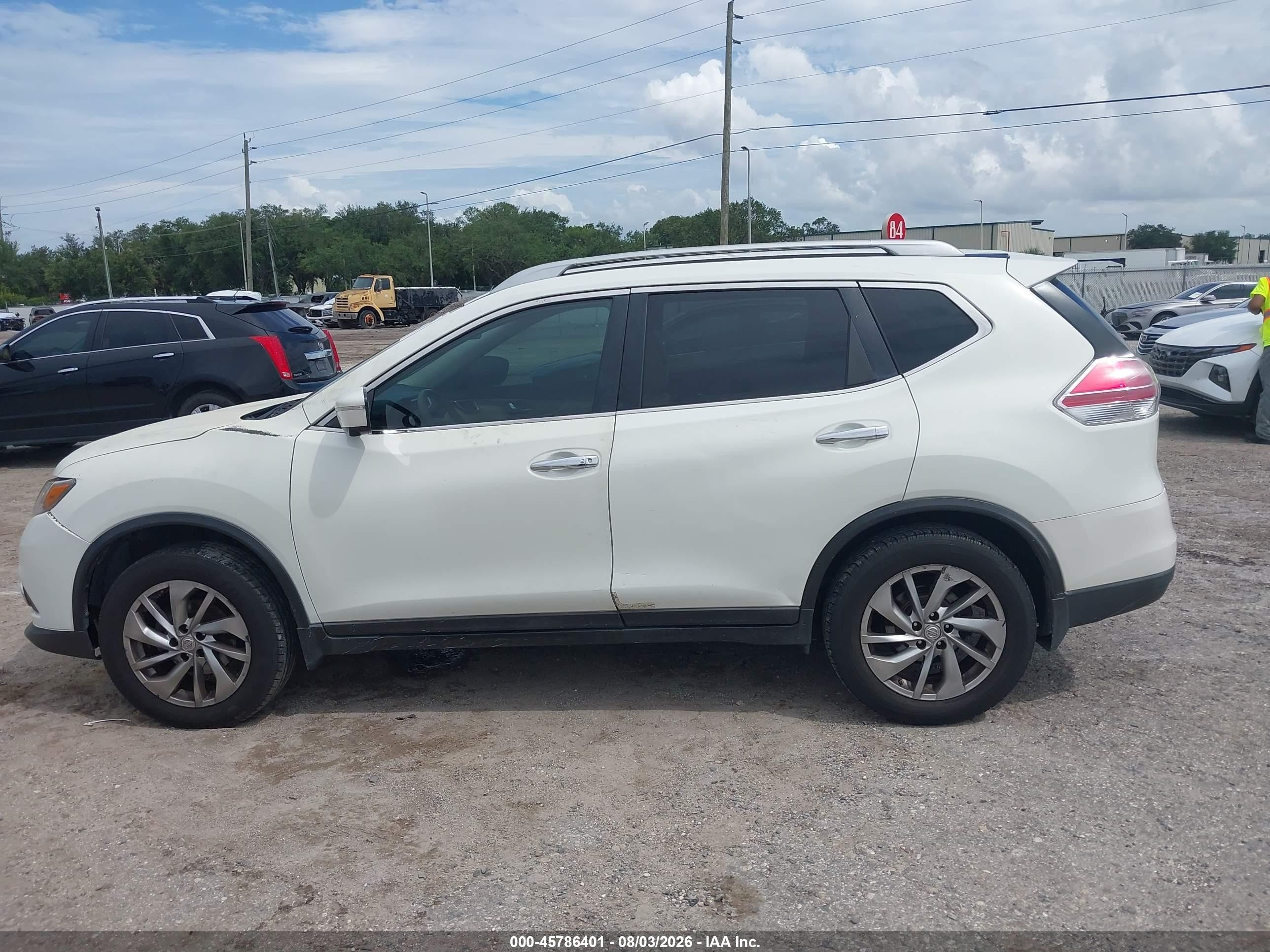 2014 Nissan Rogue Sl White vin: 5N1AT2MT7EC866355