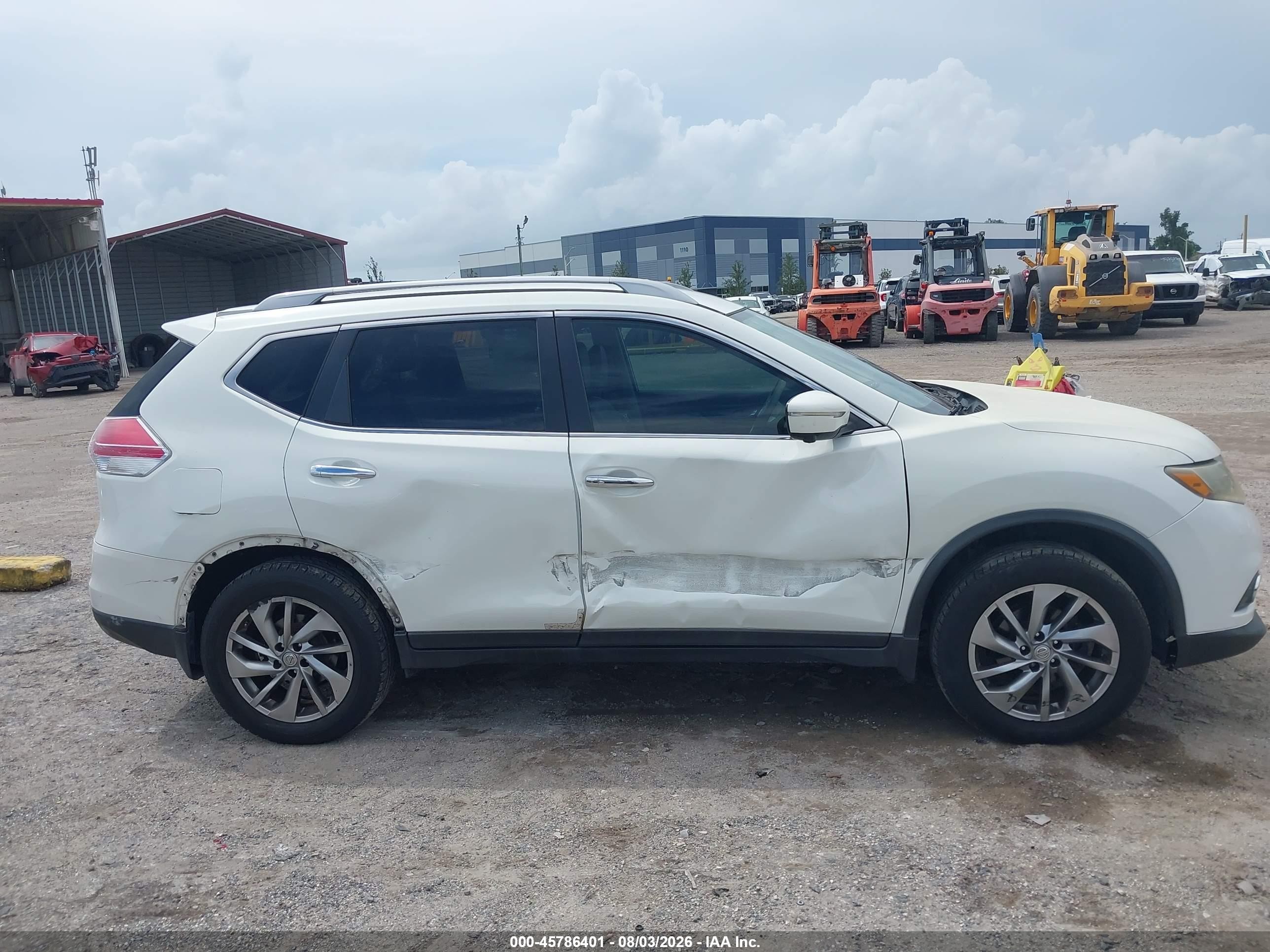 2014 Nissan Rogue Sl White vin: 5N1AT2MT7EC866355