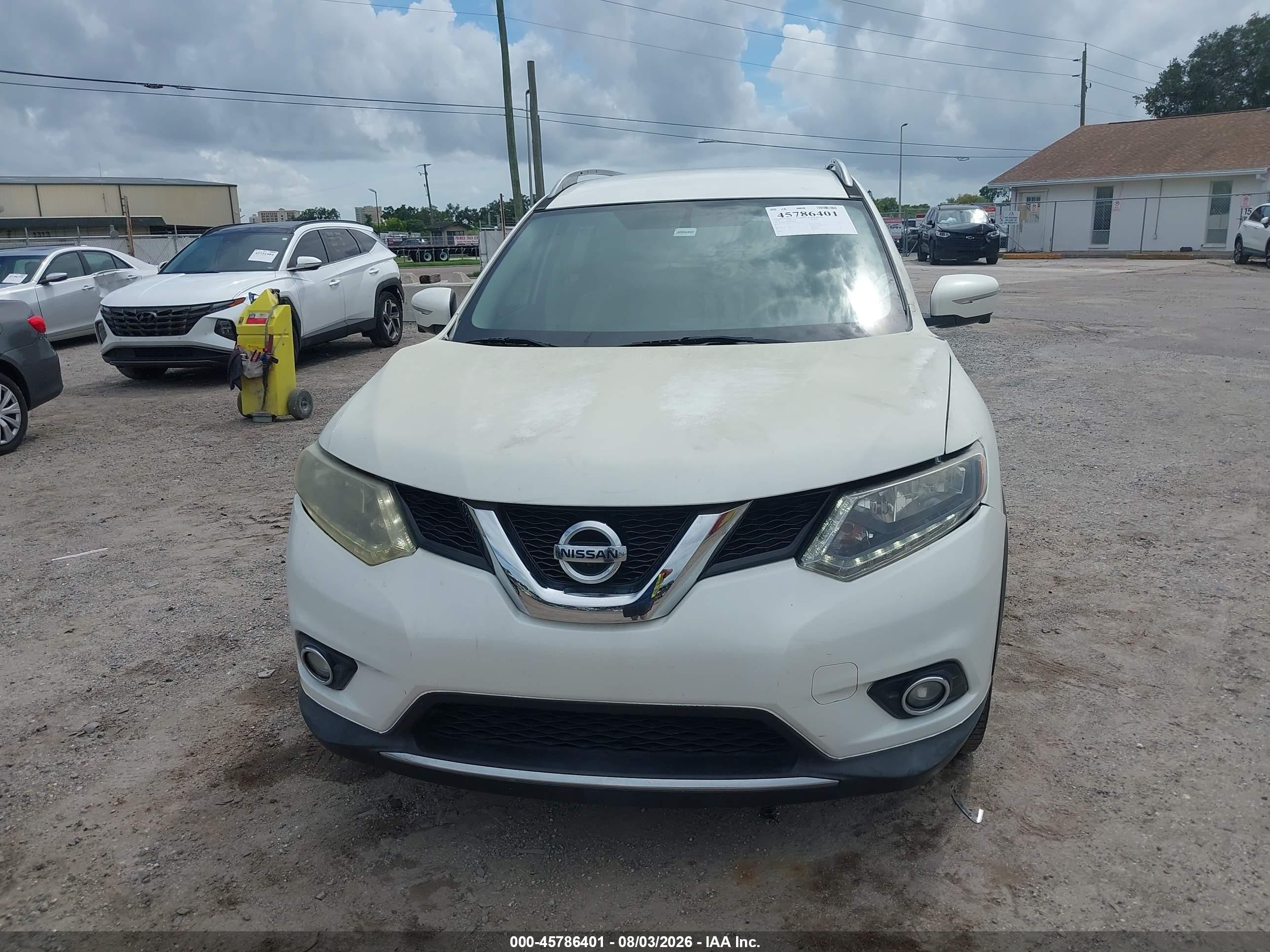2014 Nissan Rogue Sl White vin: 5N1AT2MT7EC866355