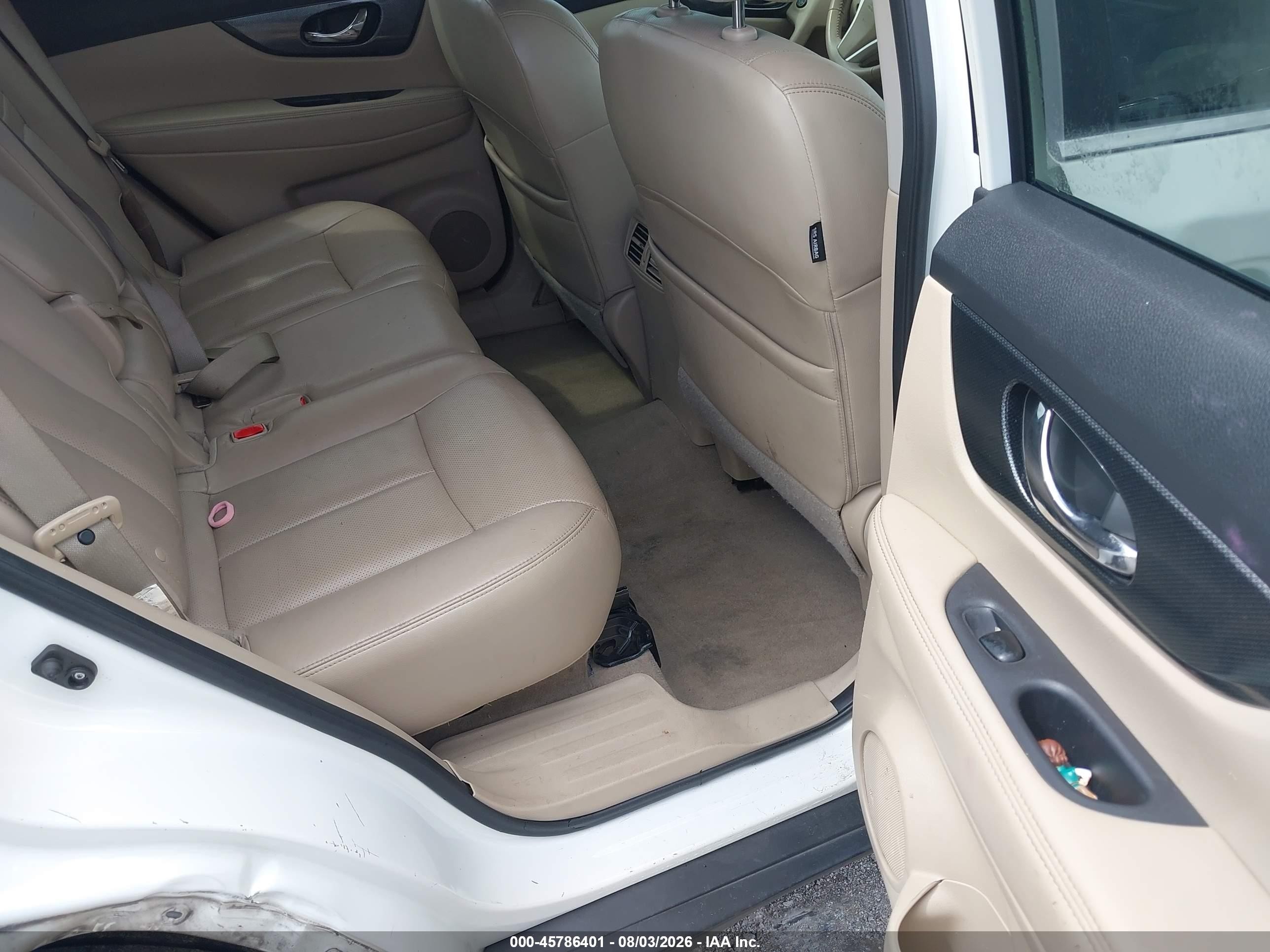 2014 Nissan Rogue Sl White vin: 5N1AT2MT7EC866355