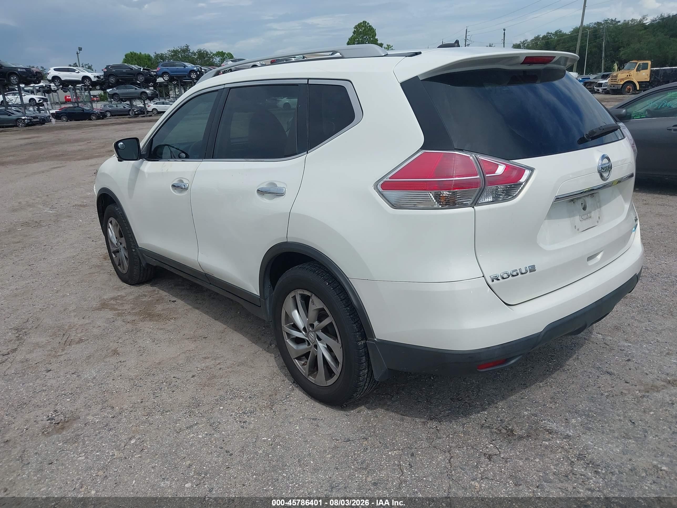 2014 Nissan Rogue Sl White vin: 5N1AT2MT7EC866355
