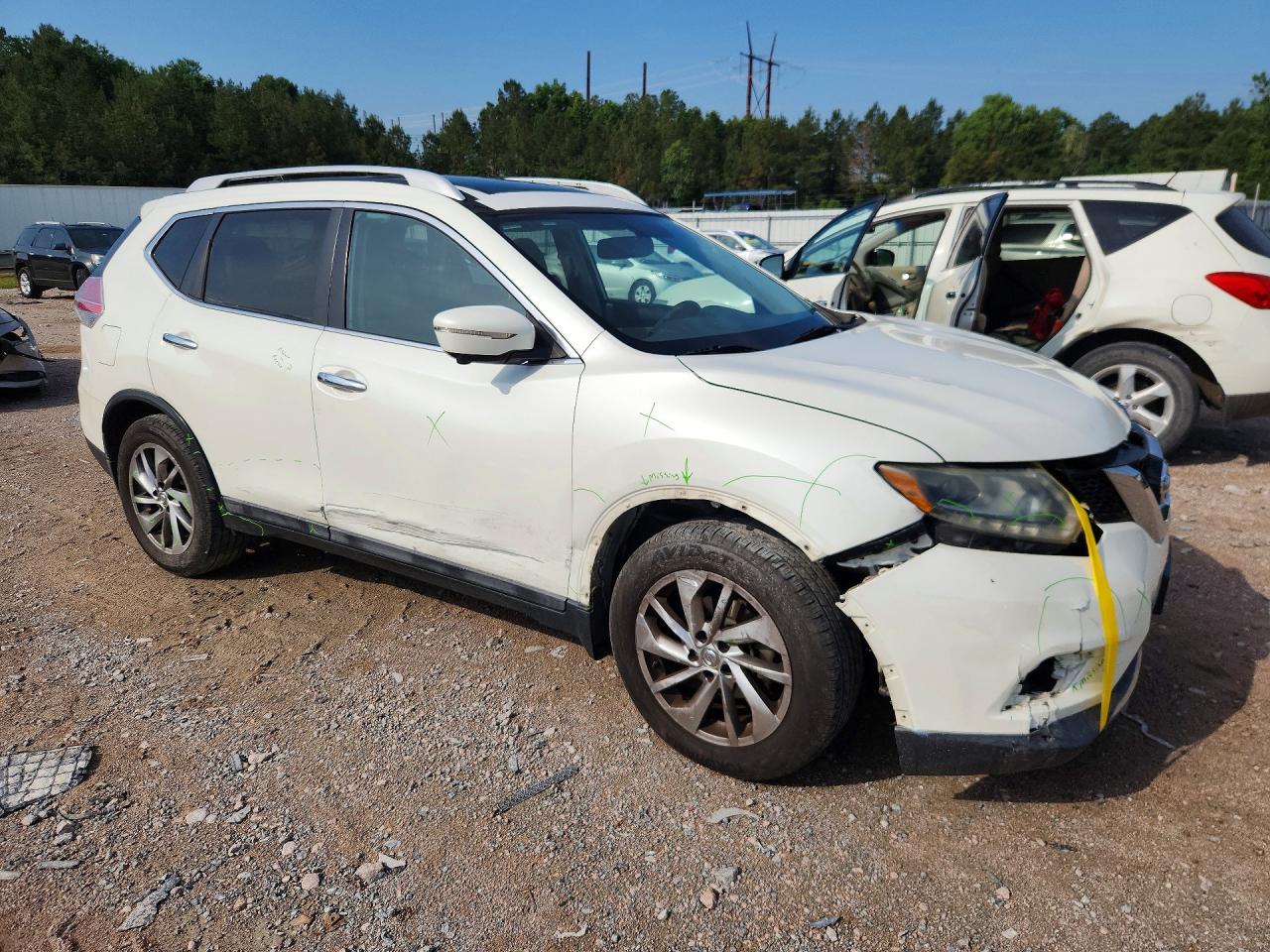2015 Nissan Rogue Sl White vin: 5N1AT2MT7FC754933