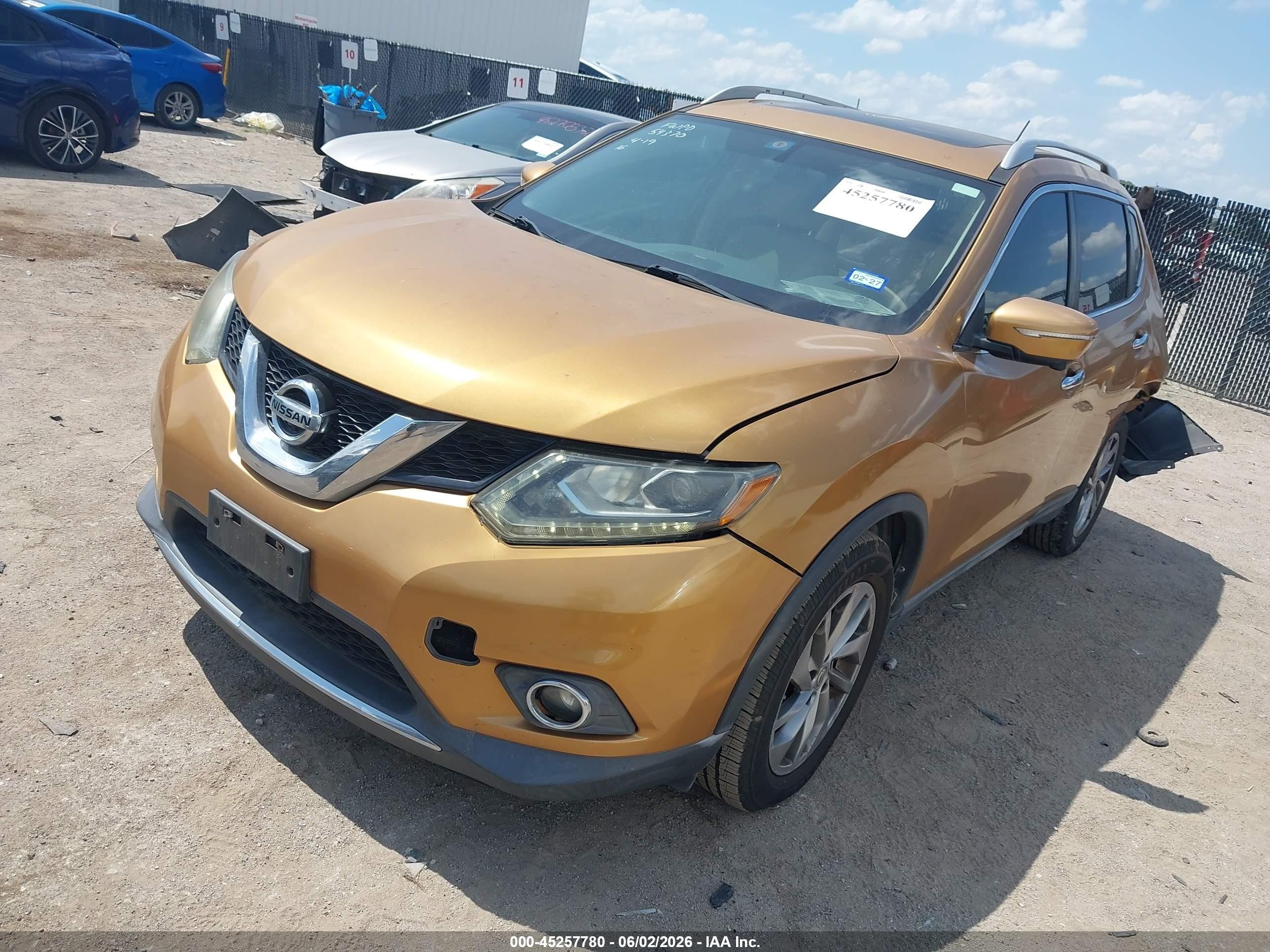 2015 Nissan Rogue Sl Gold vin: 5N1AT2MT7FC760506