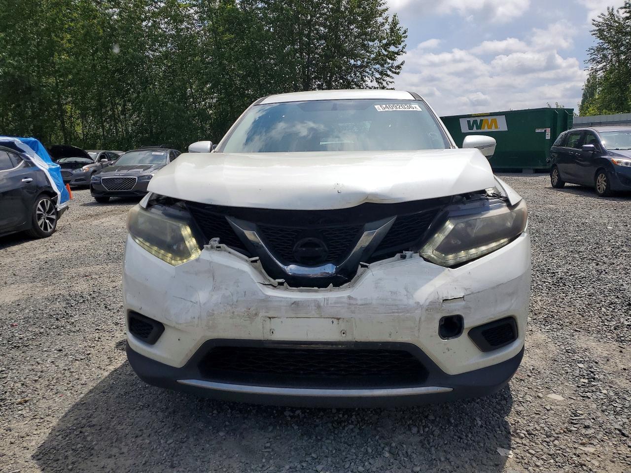 2015 Nissan Rogue S White vin: 5N1AT2MT7FC769996