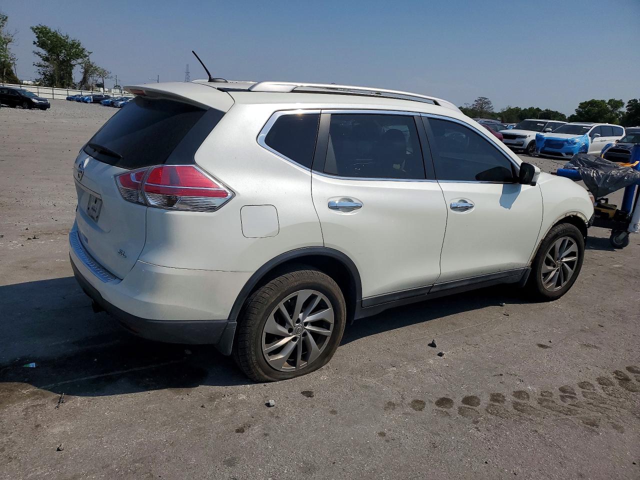 2015 Nissan Rogue Sl White vin: 5N1AT2MT7FC781470