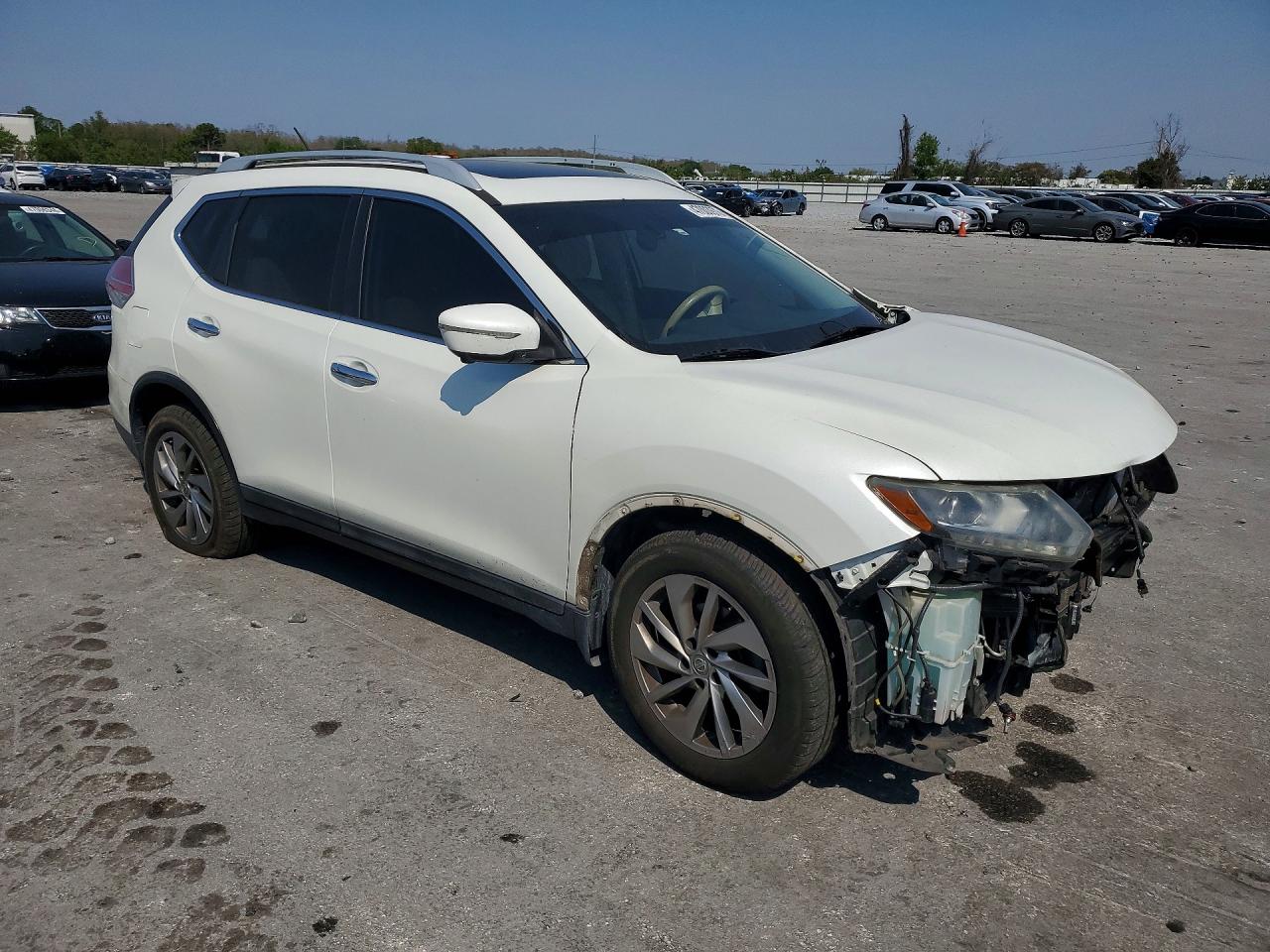 2015 Nissan Rogue Sl White vin: 5N1AT2MT7FC781470