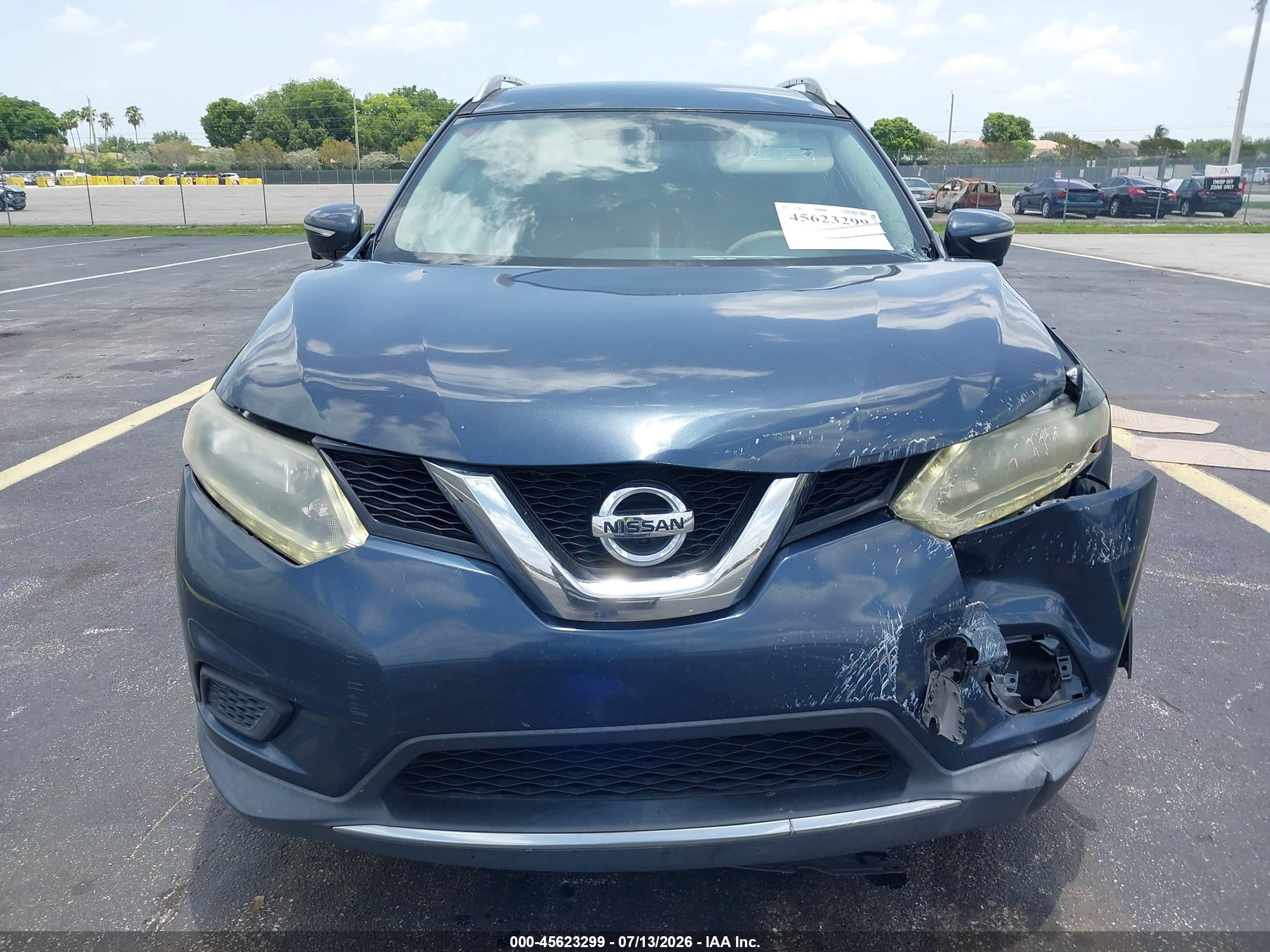 2015 Nissan Rogue Sv Blue vin: 5N1AT2MT7FC783915