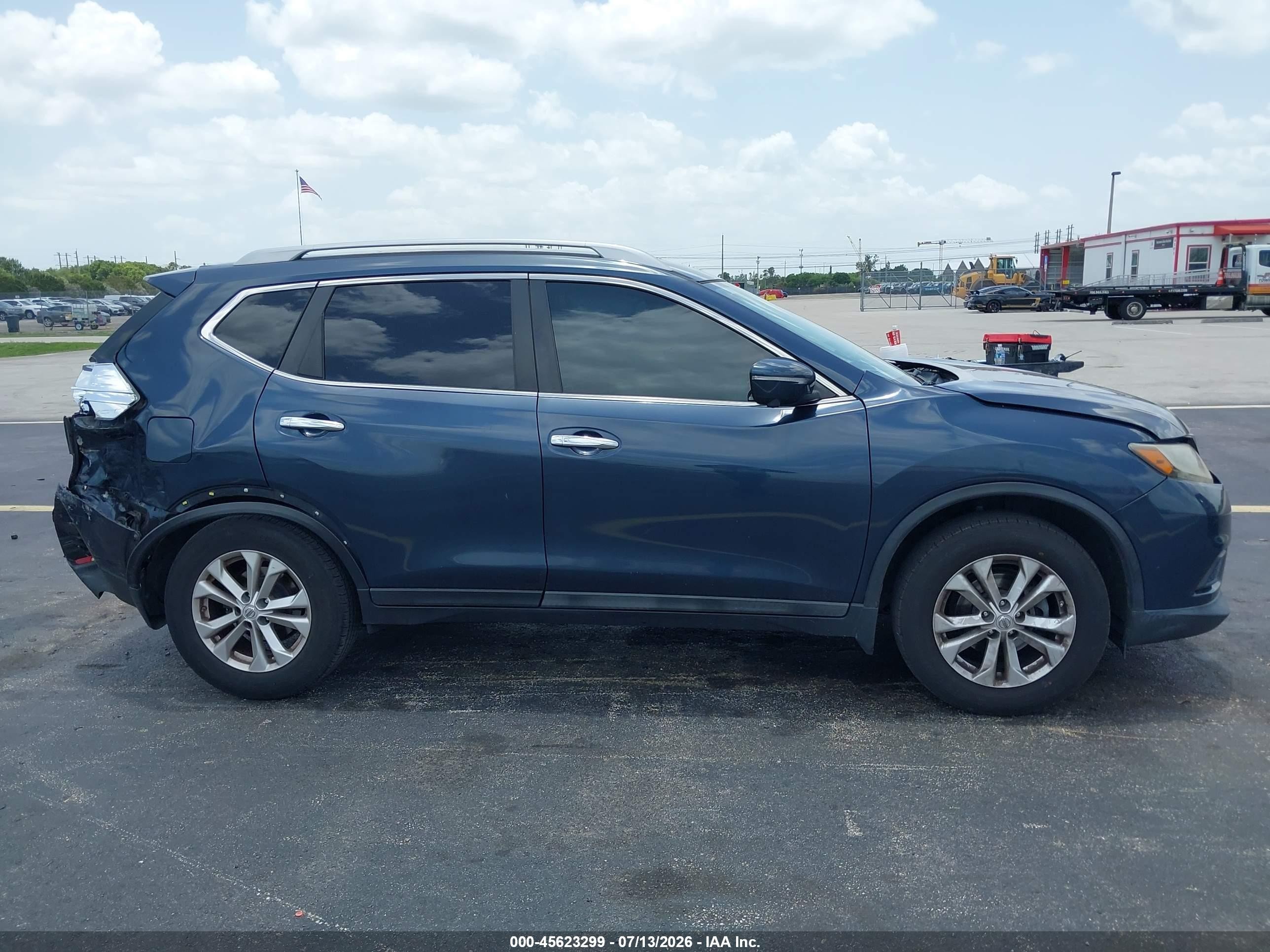 2015 Nissan Rogue Sv Blue vin: 5N1AT2MT7FC783915