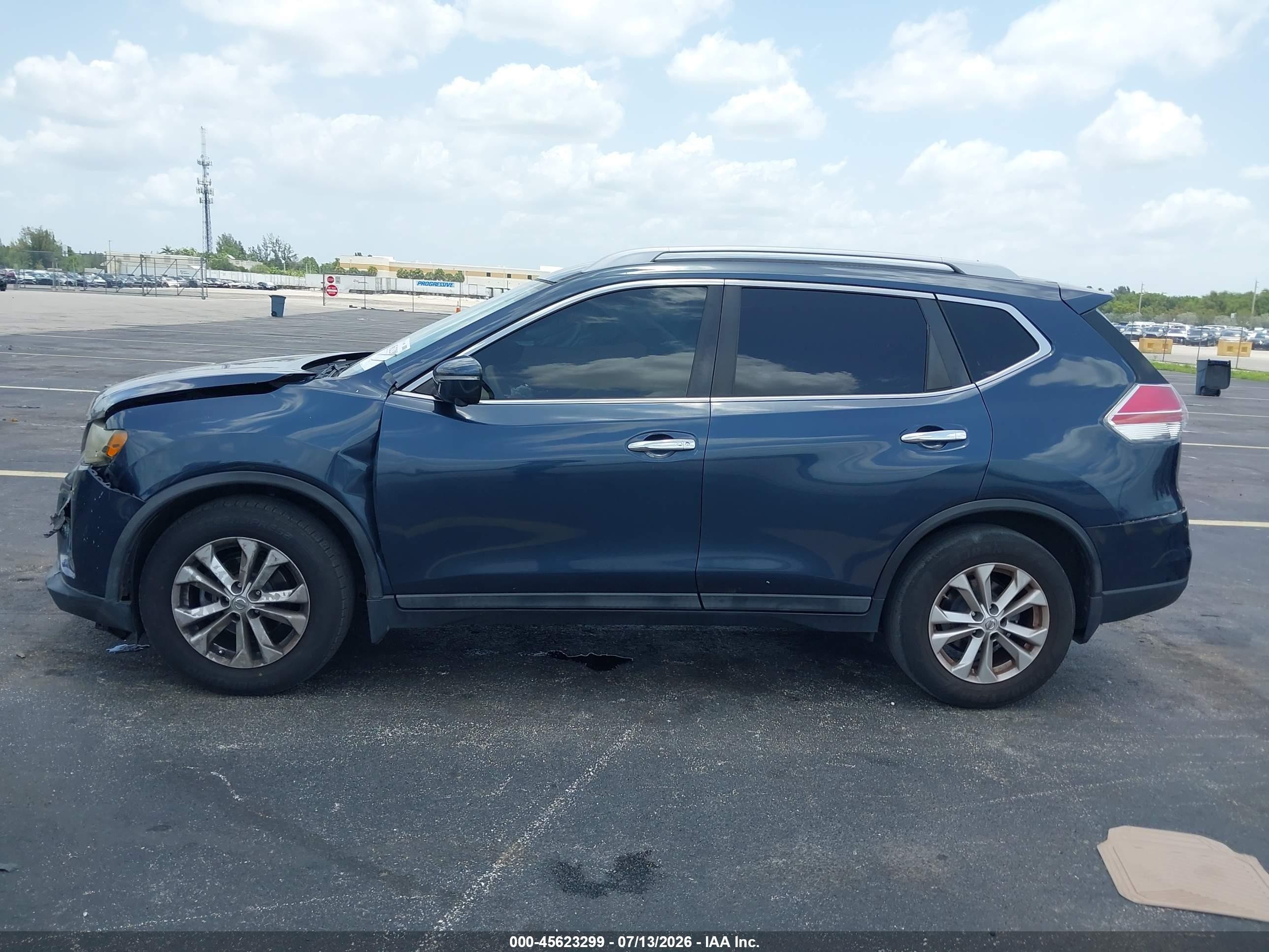 2015 Nissan Rogue Sv Blue vin: 5N1AT2MT7FC783915