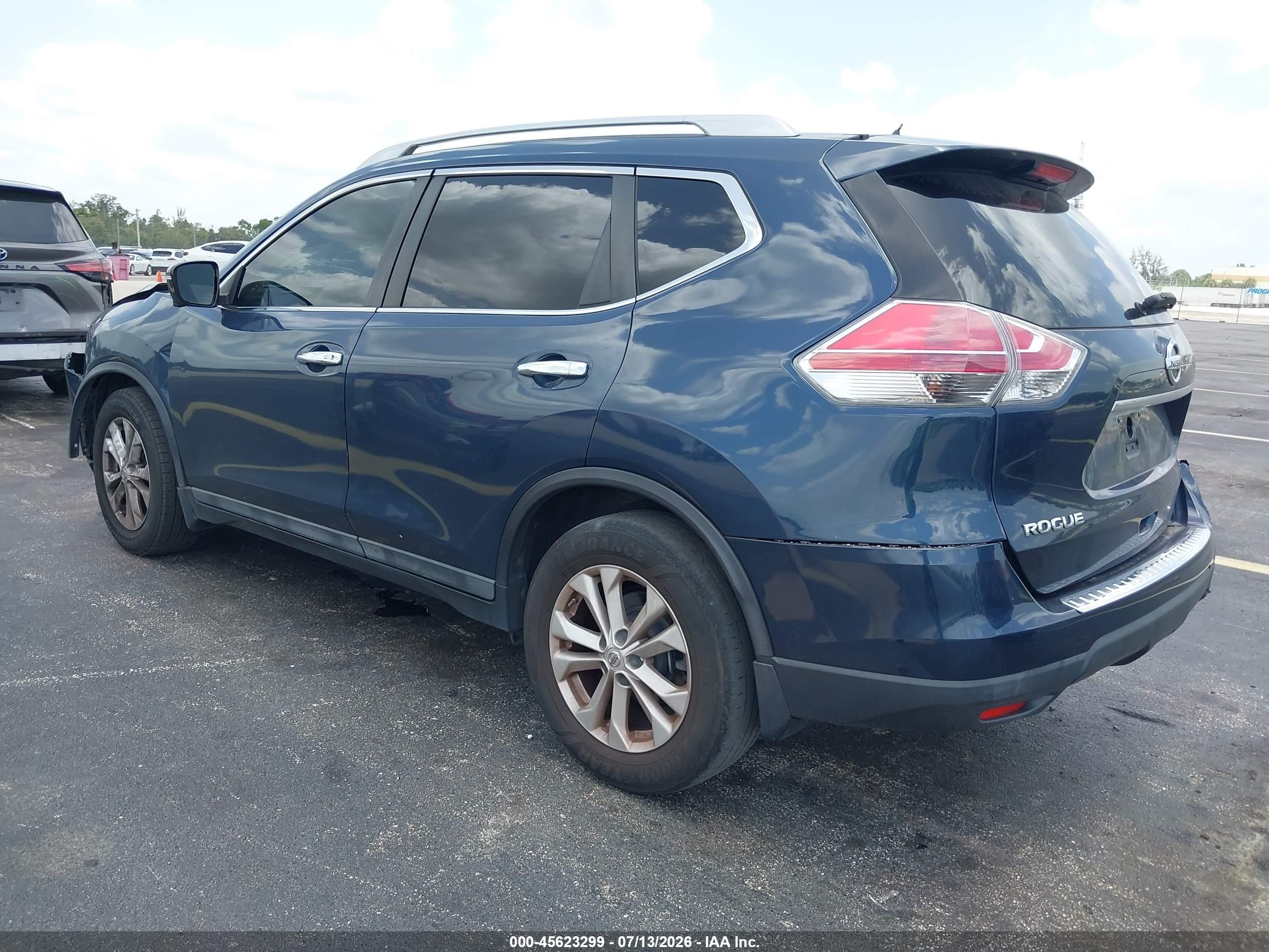 2015 Nissan Rogue Sv Blue vin: 5N1AT2MT7FC783915