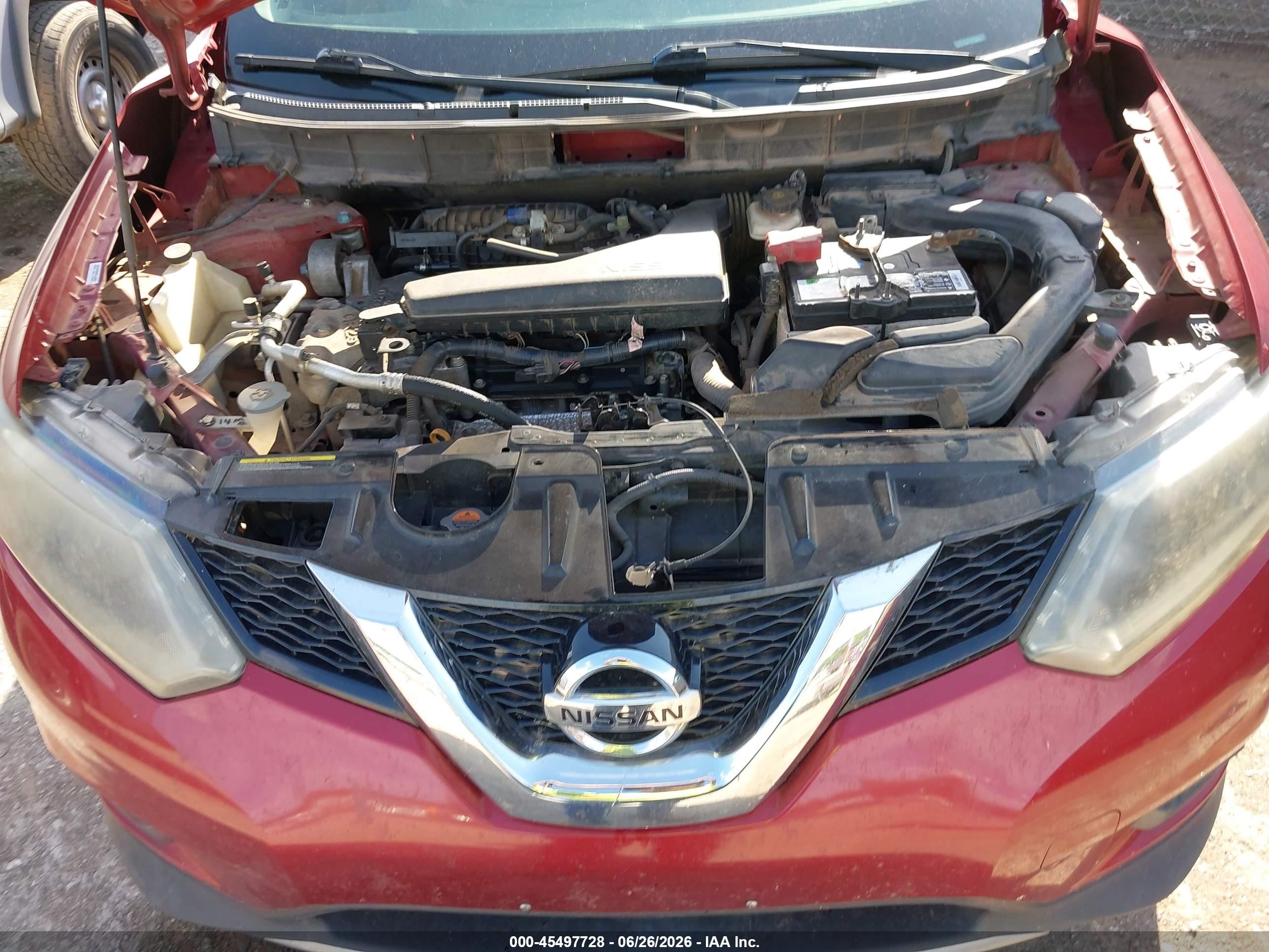 2015 Nissan Rogue S Red vin: 5N1AT2MT7FC786328