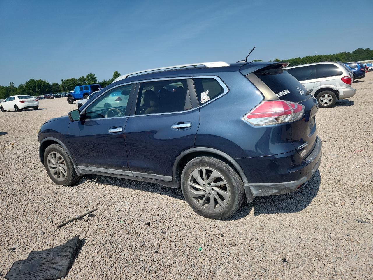 2015 Nissan Rogue Sl Blue vin: 5N1AT2MT7FC796518