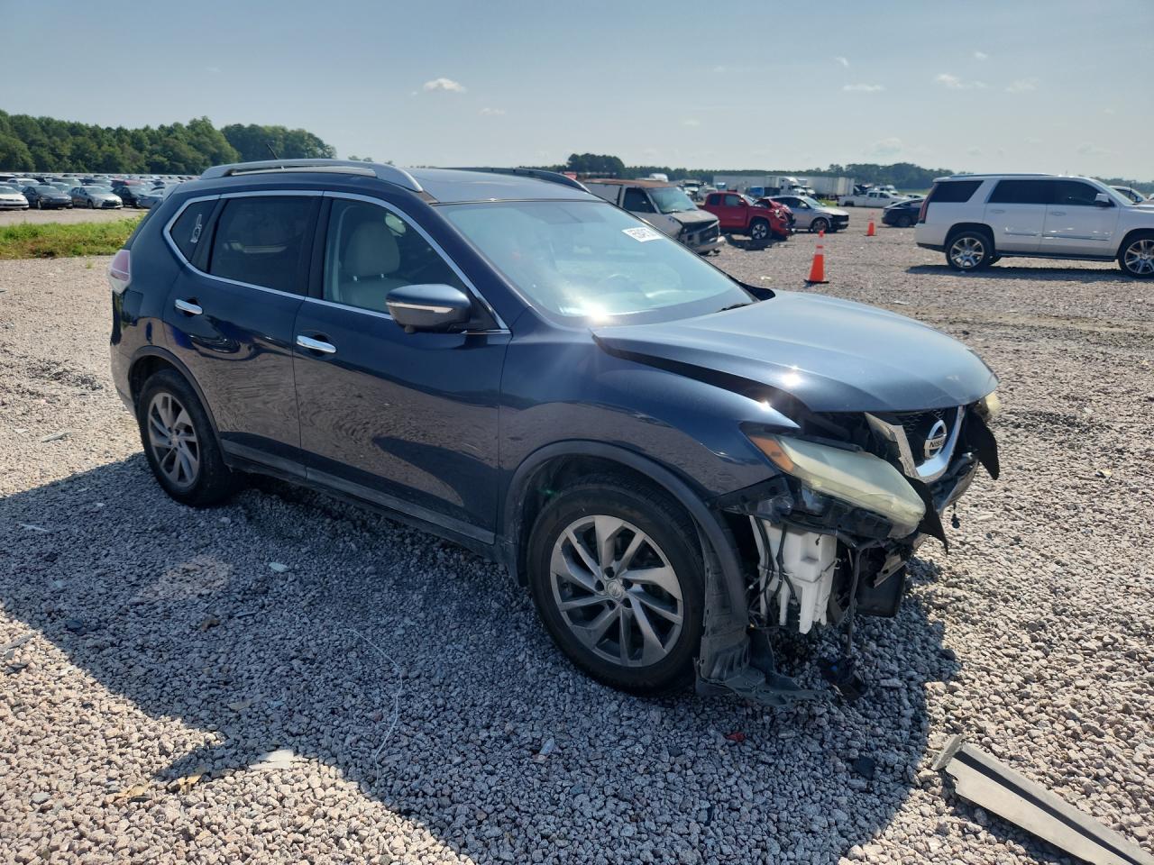 2015 Nissan Rogue Sl Blue vin: 5N1AT2MT7FC796518