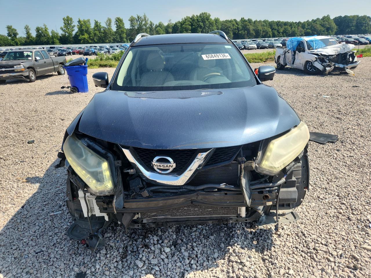 2015 Nissan Rogue Sl Blue vin: 5N1AT2MT7FC796518