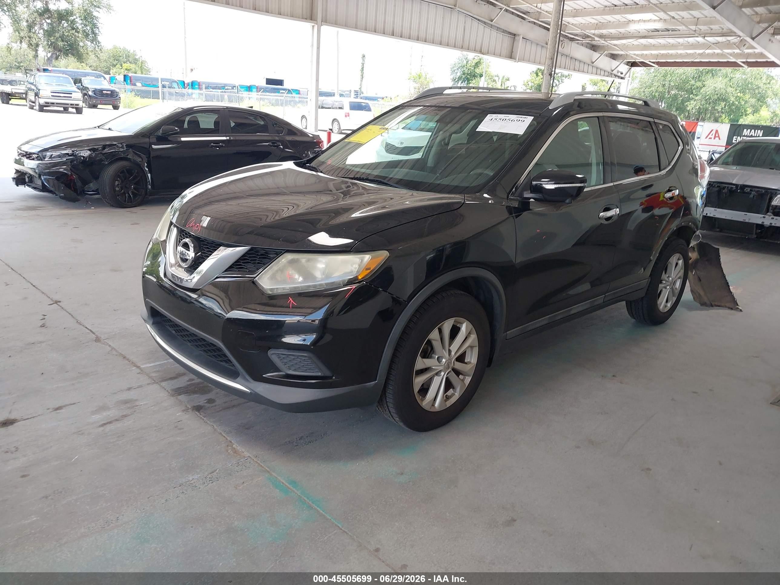 2015 Nissan Rogue Sv Black vin: 5N1AT2MT7FC807209