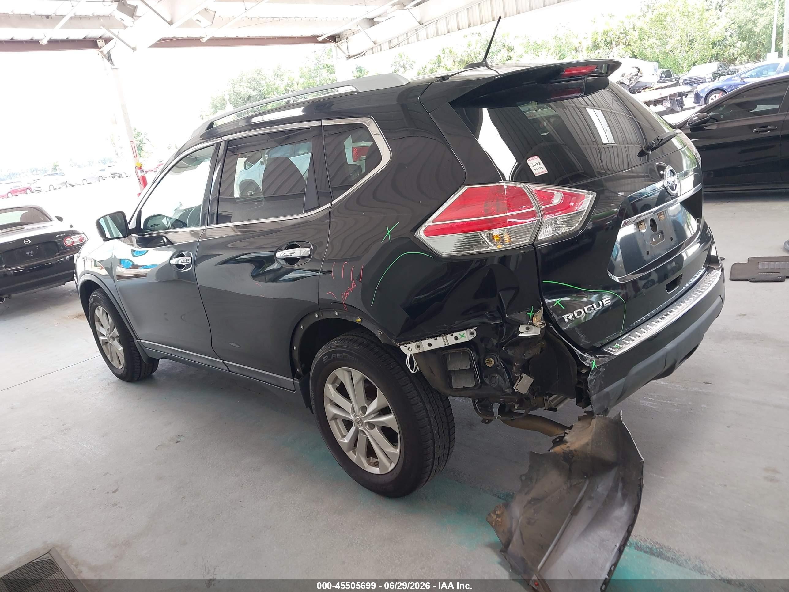 2015 Nissan Rogue Sv Black vin: 5N1AT2MT7FC807209