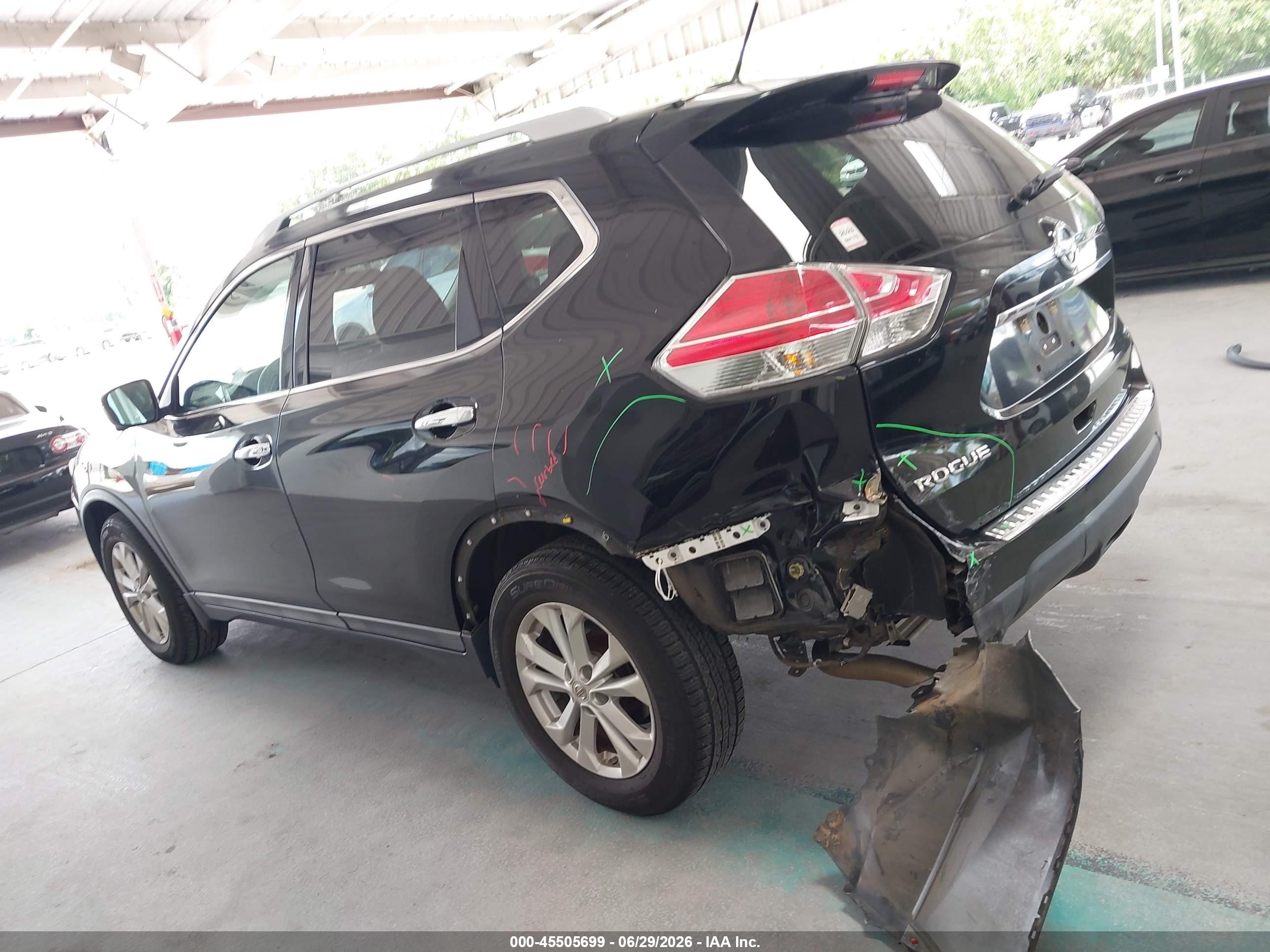 2015 Nissan Rogue Sv Black vin: 5N1AT2MT7FC807209