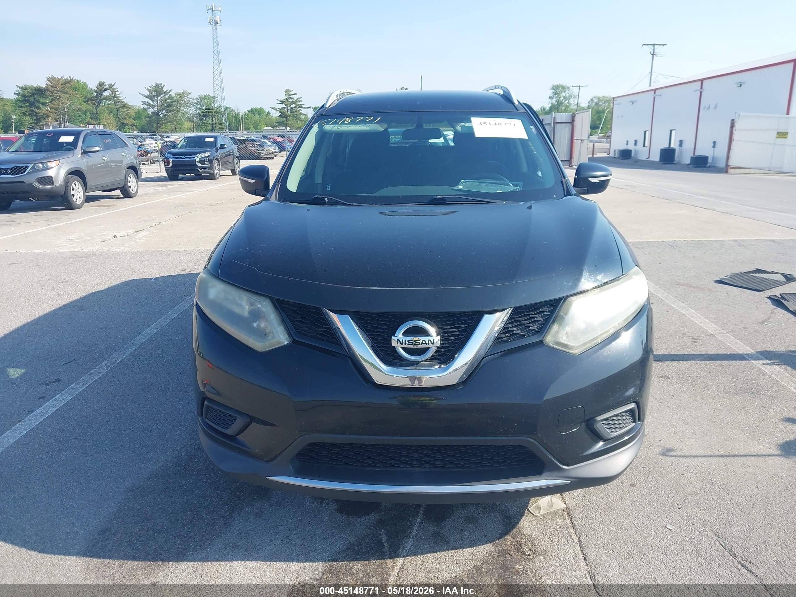 2015 Nissan Rogue S/sl/sv Black vin: 5N1AT2MT7FC809302