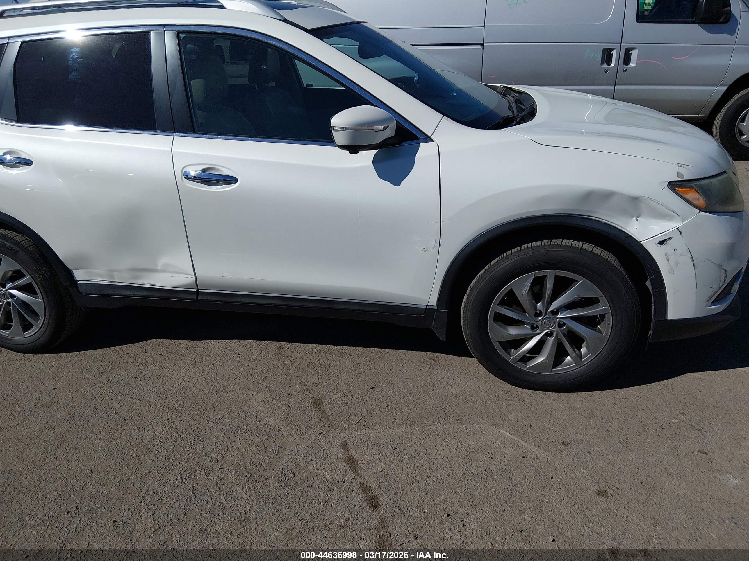 2015 Nissan Rogue Sl White vin: 5N1AT2MT7FC815603