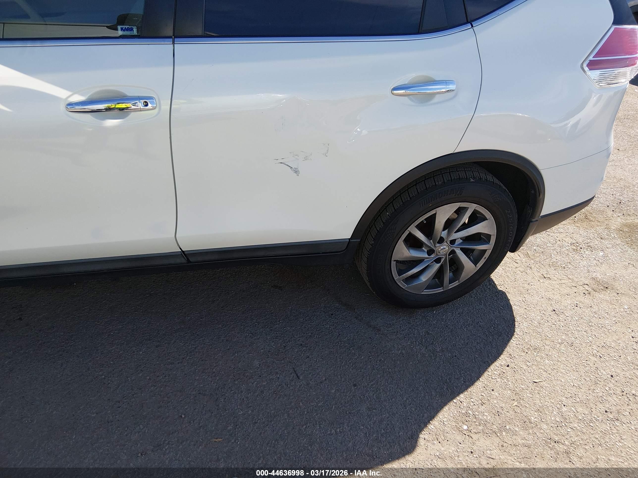 2015 Nissan Rogue Sl White vin: 5N1AT2MT7FC815603