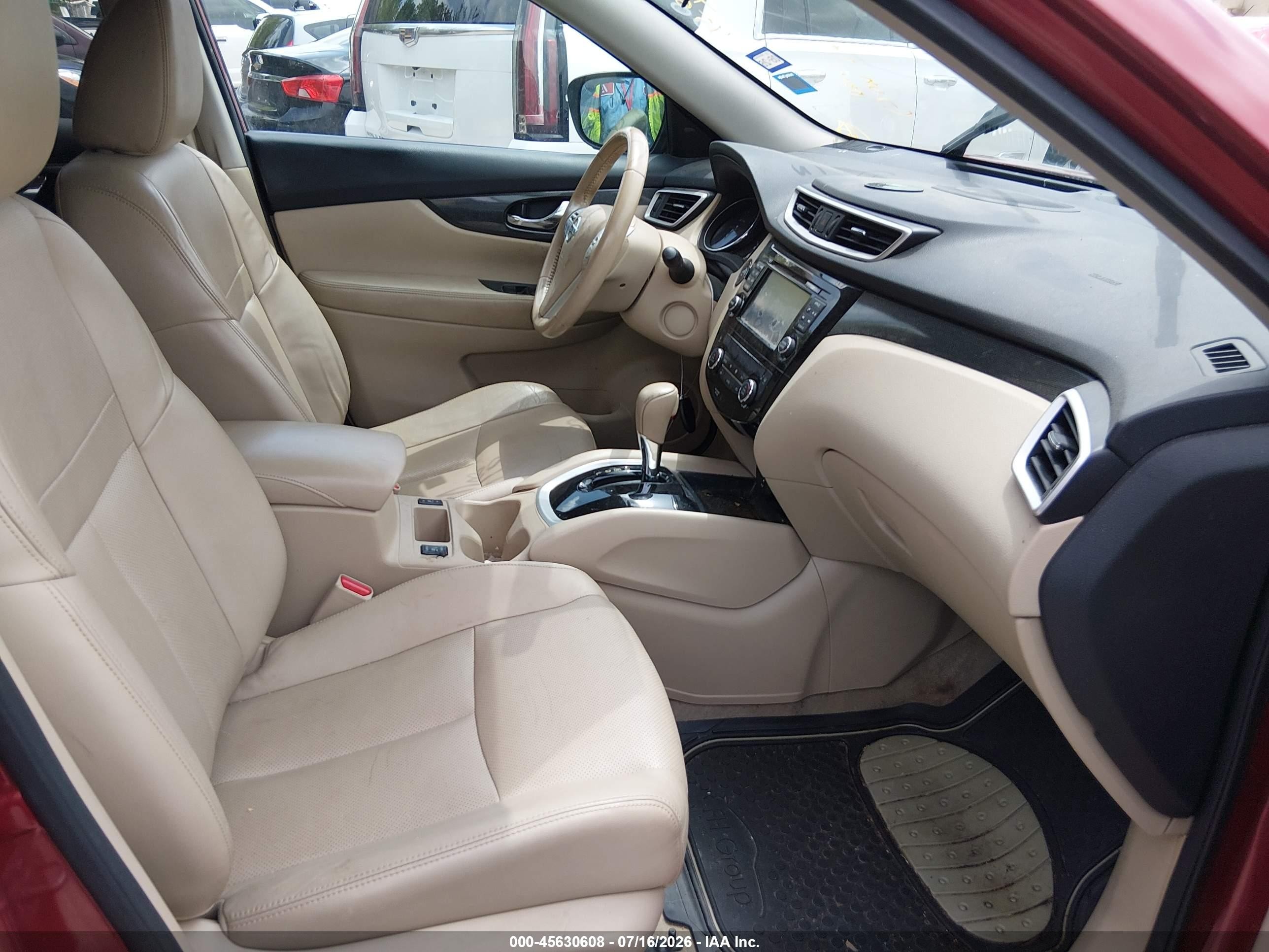 2015 Nissan Rogue Sl Red vin: 5N1AT2MT7FC819926