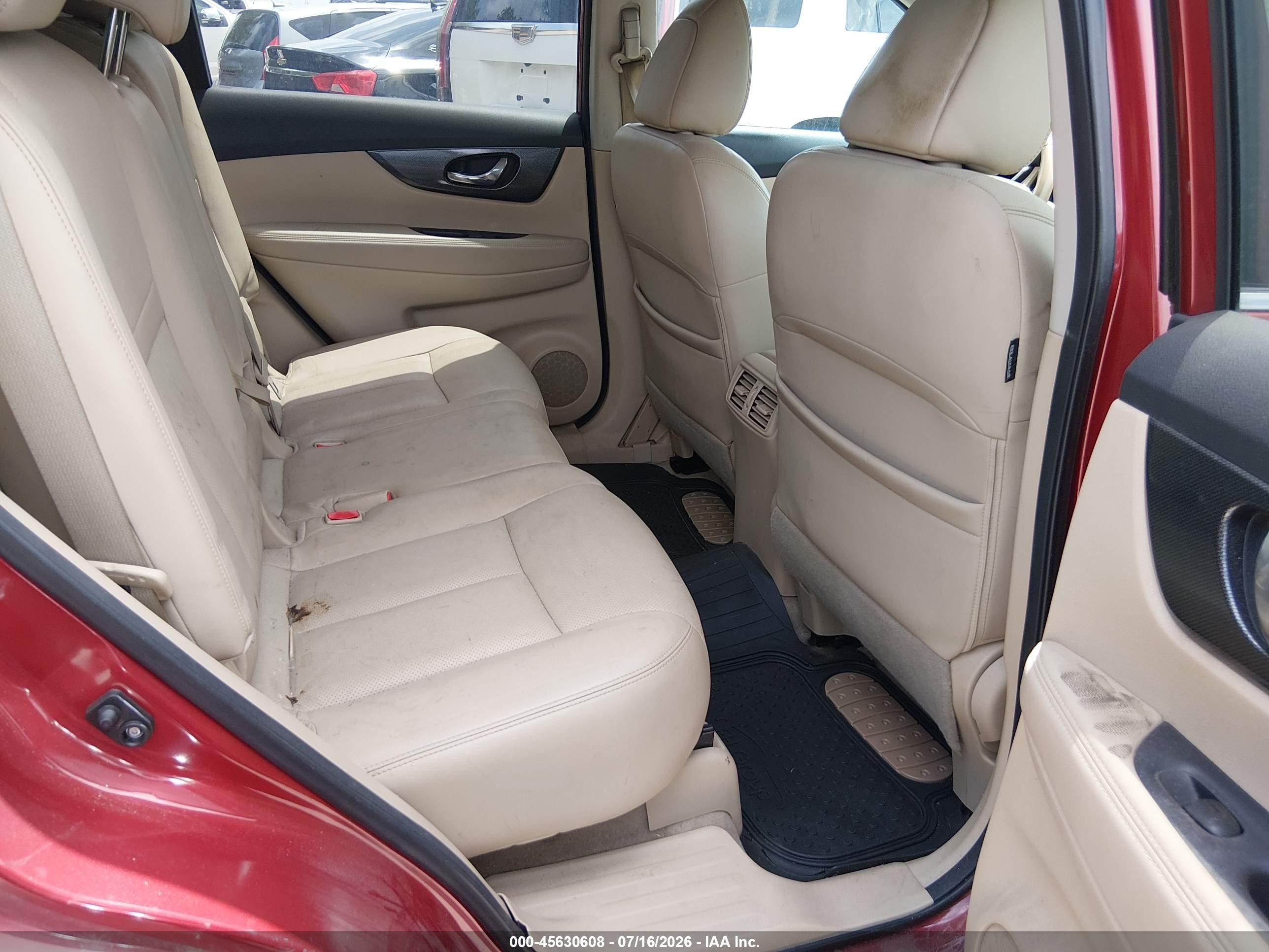 2015 Nissan Rogue Sl Red vin: 5N1AT2MT7FC819926
