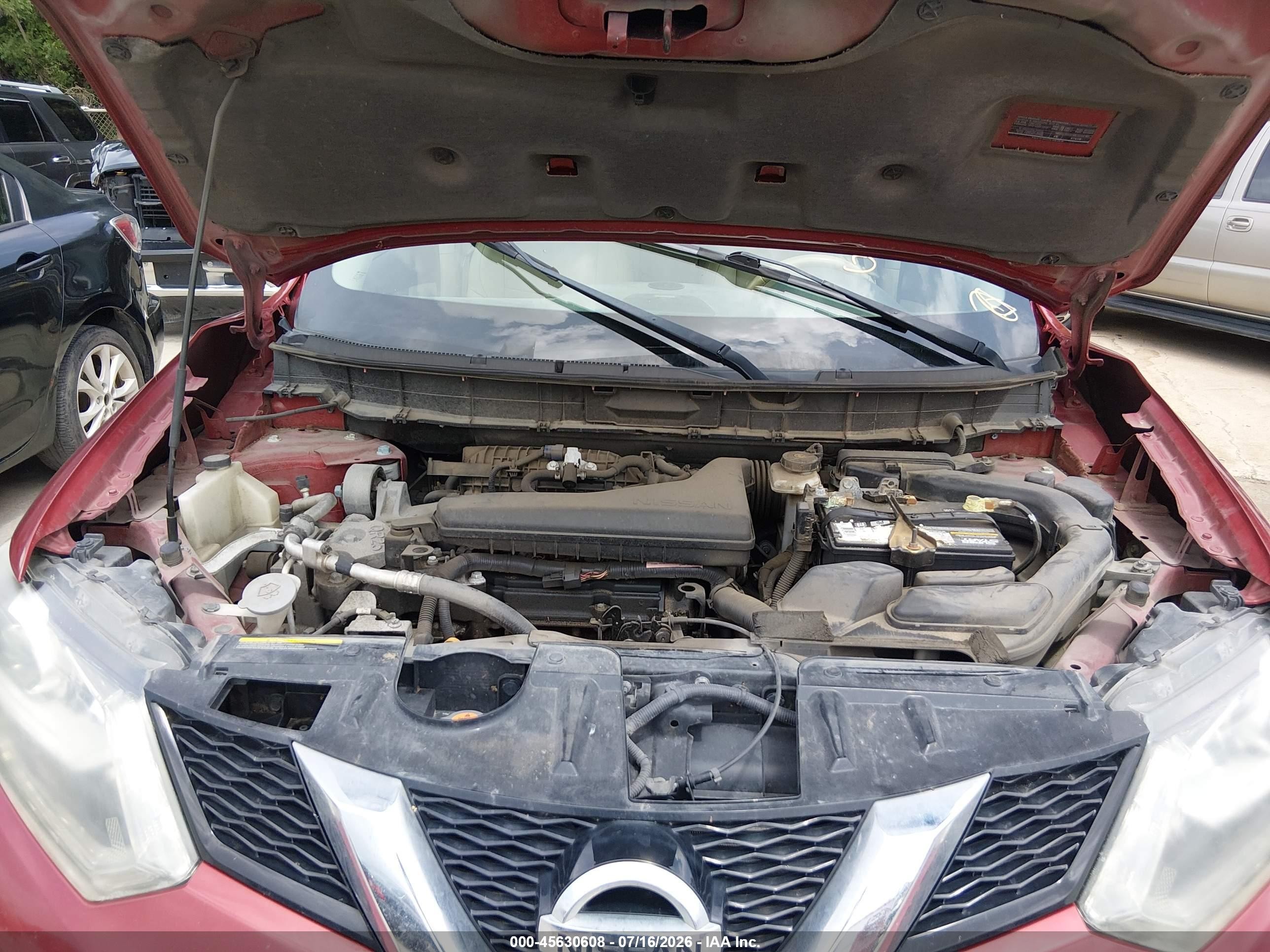 2015 Nissan Rogue Sl Red vin: 5N1AT2MT7FC819926