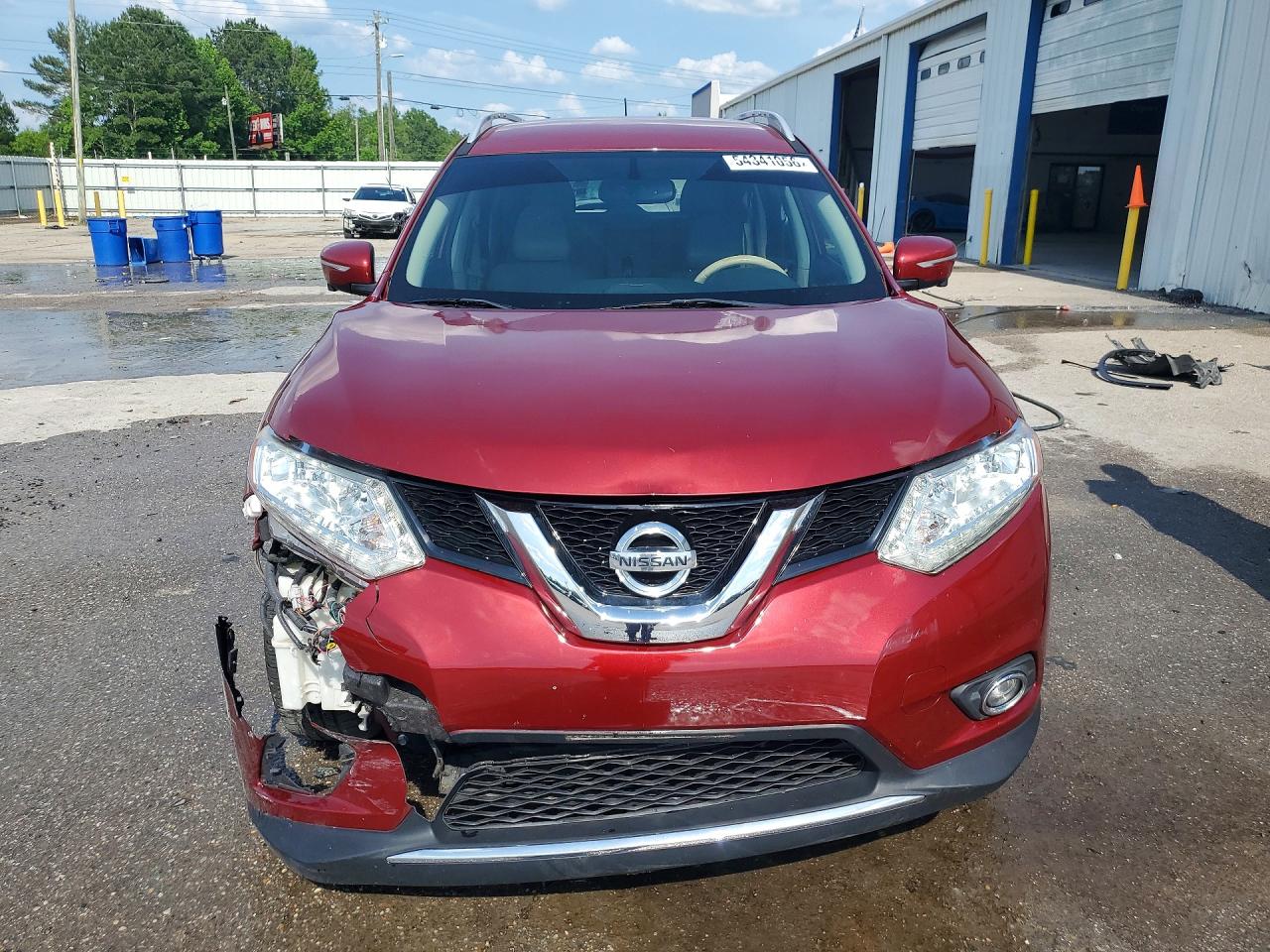 2015 Nissan Rogue Sl Бордовый vin: 5N1AT2MT7FC828951